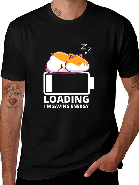 Loading Sleepy Hamster Graphic T-Shirt - Saving Energy Mode