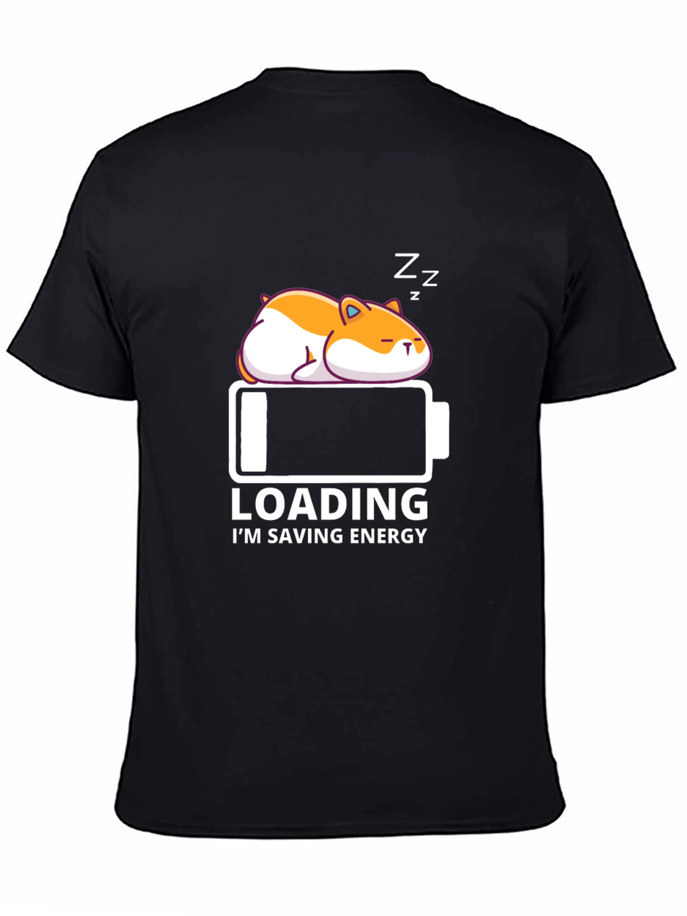 Loading Sleepy Hamster Graphic T-Shirt - Saving Energy Mode
