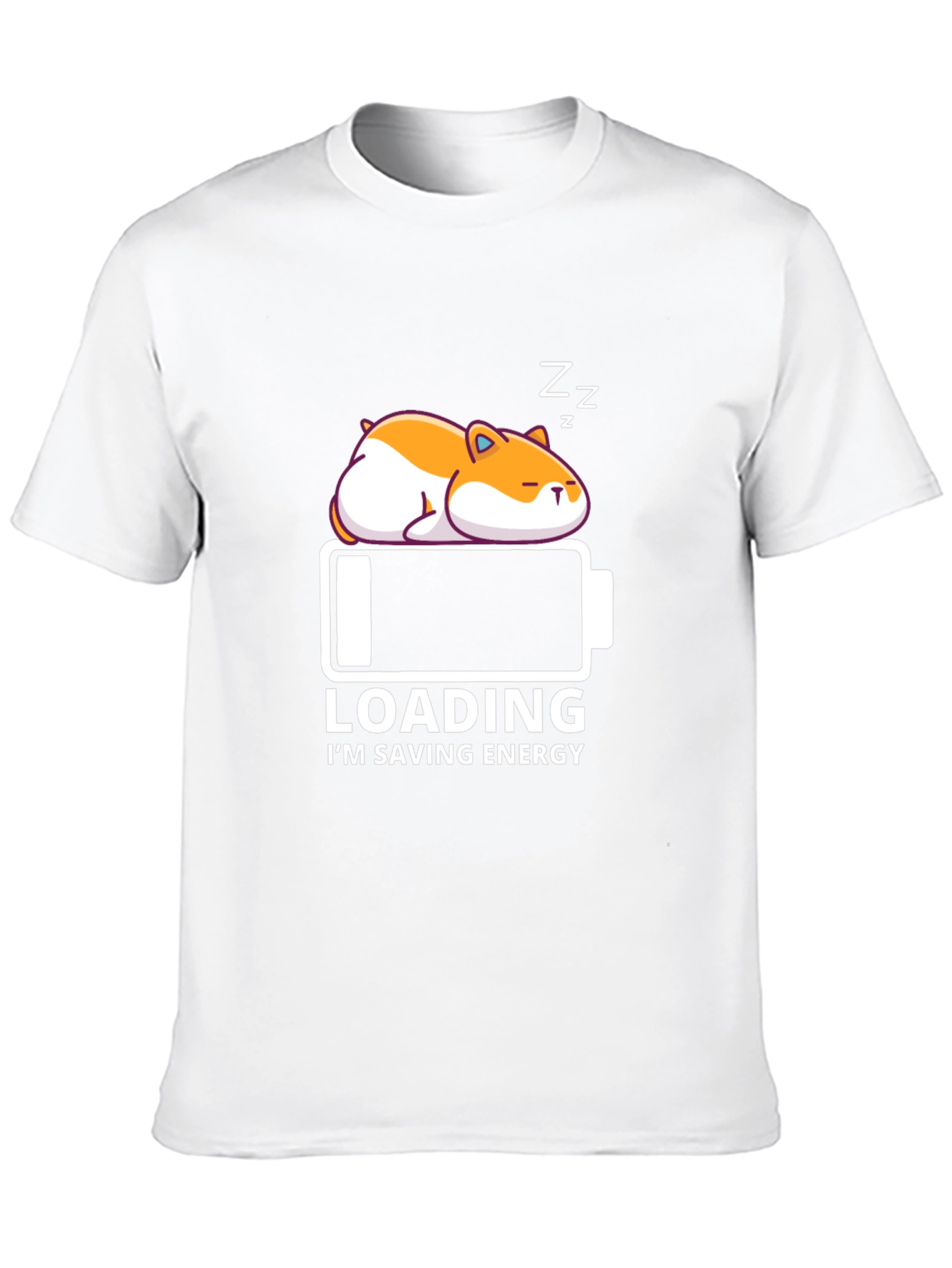 Loading Sleepy Hamster Graphic T-Shirt - Saving Energy Mode