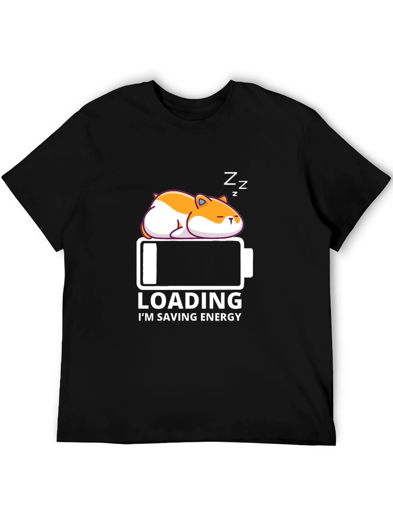 Loading Sleepy Hamster Graphic T-Shirt - Saving Energy Mode