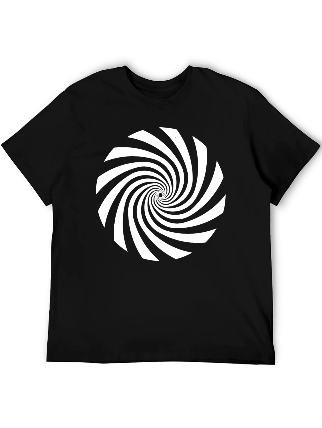 Hypnotic Spiral Graphic Tee - Black Cotton Comfort