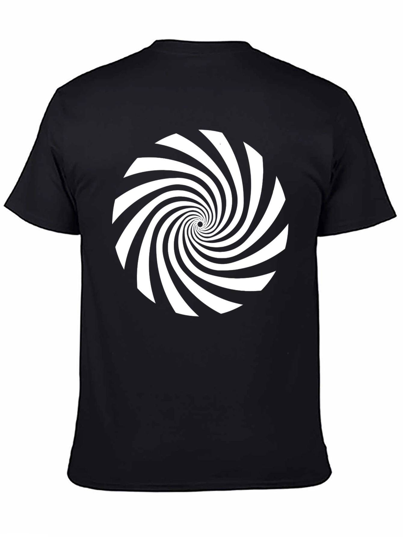 Hypnotic Spiral Graphic Tee - Black Cotton Comfort