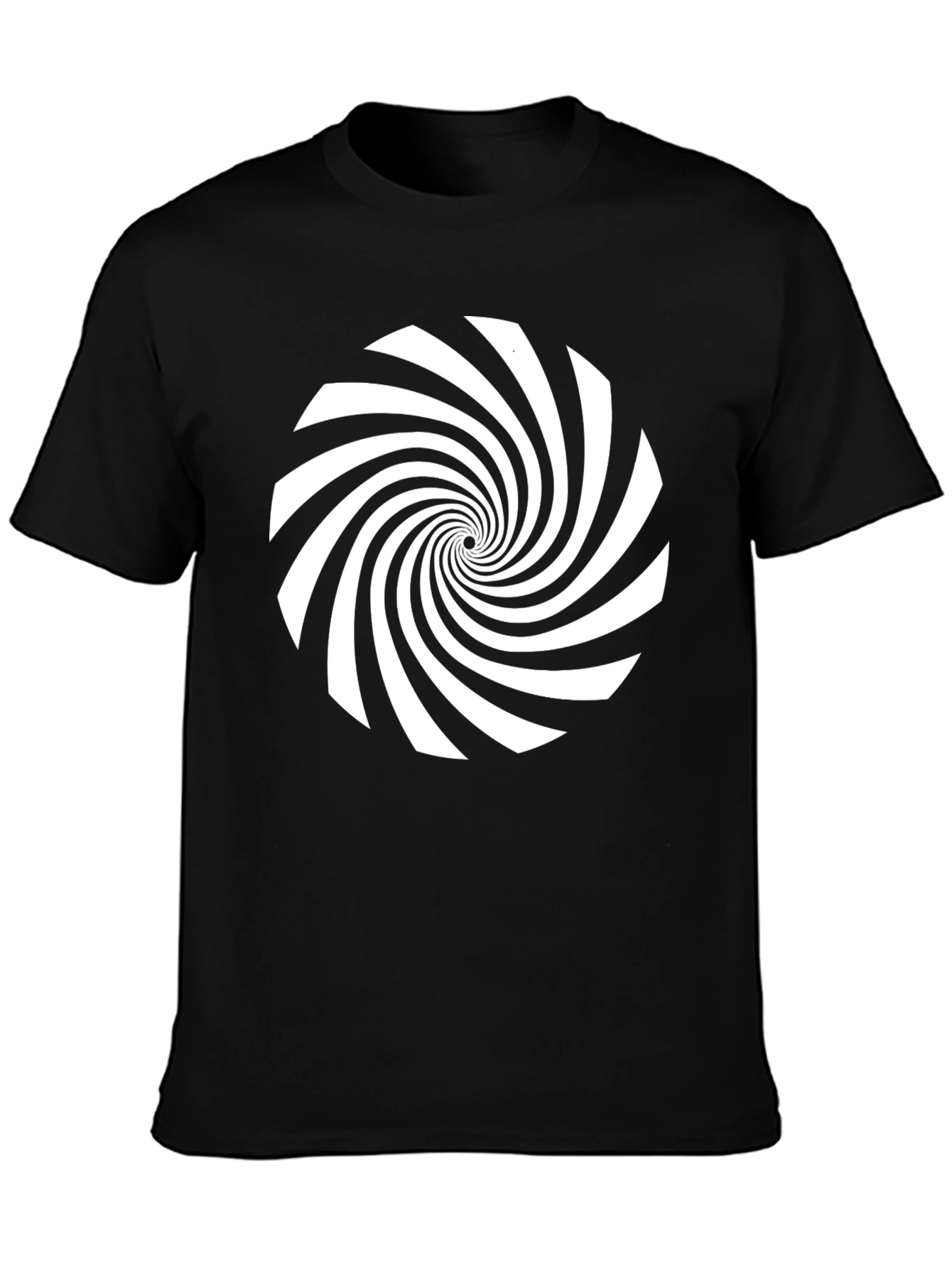 Hypnotic Spiral Graphic Tee - Black Cotton Comfort