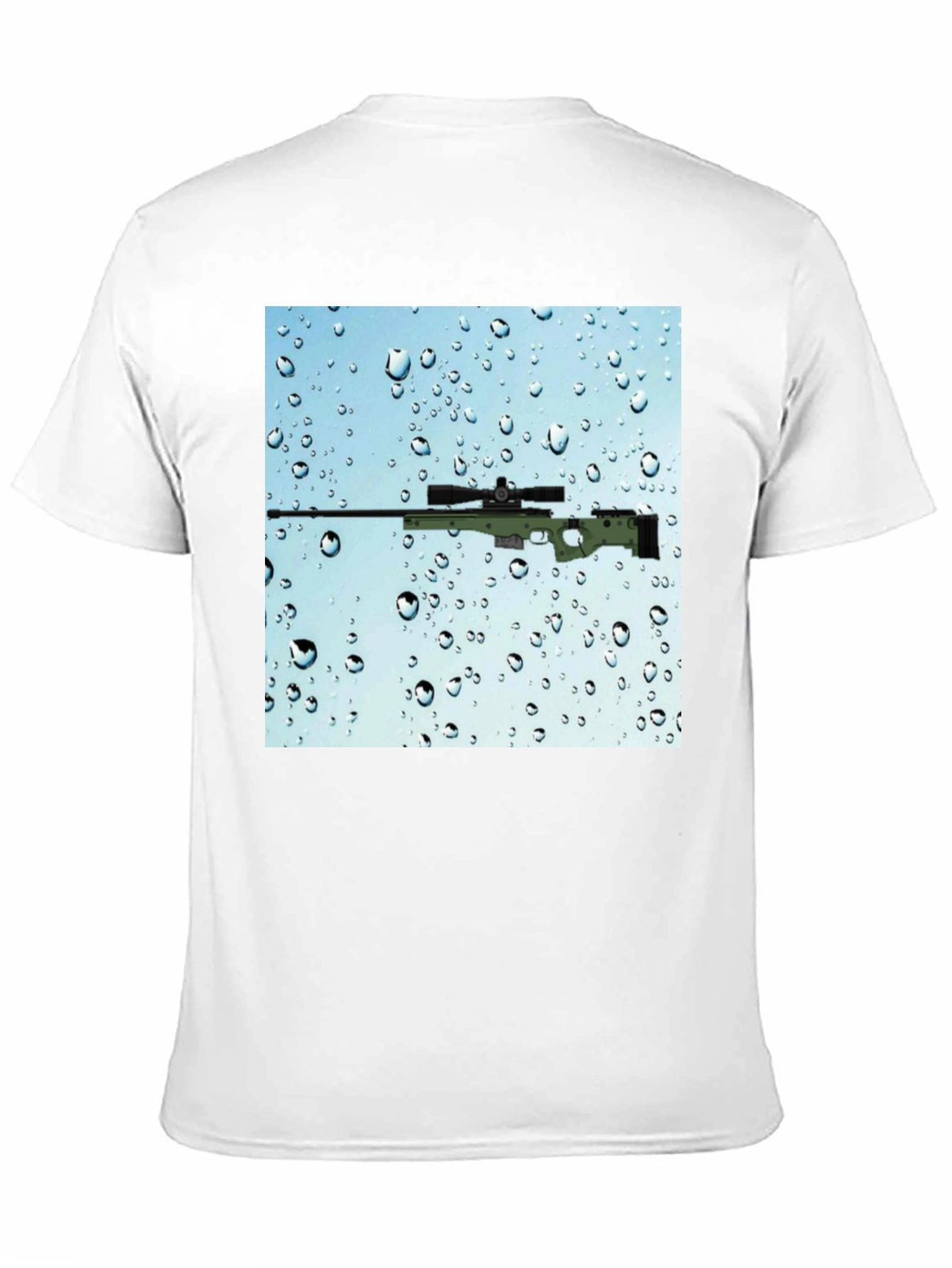 Gun on Rainy Window T-Shirt - Cool Graphic Tee