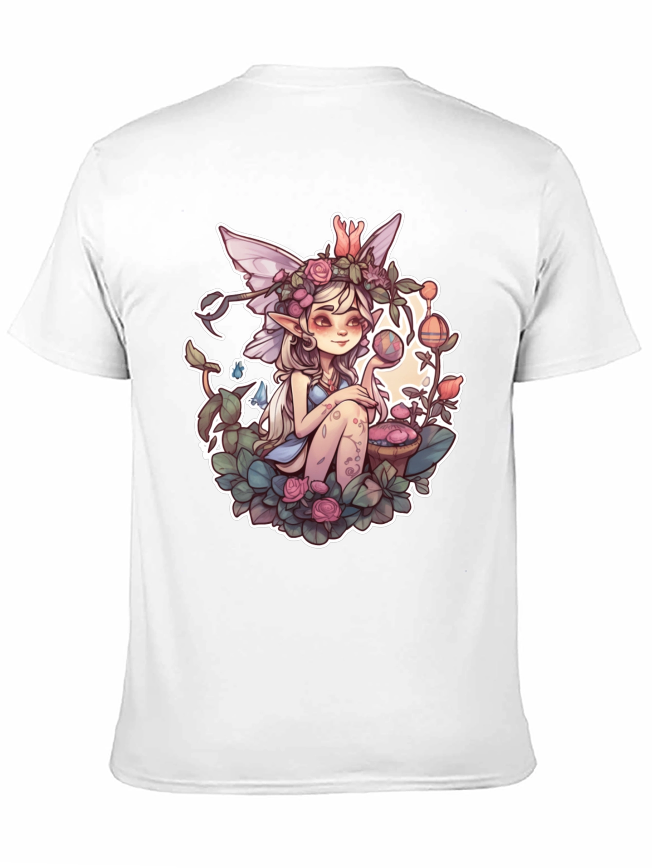 Whimsical Fairy Graphic Tee - Black Unisex Shirt