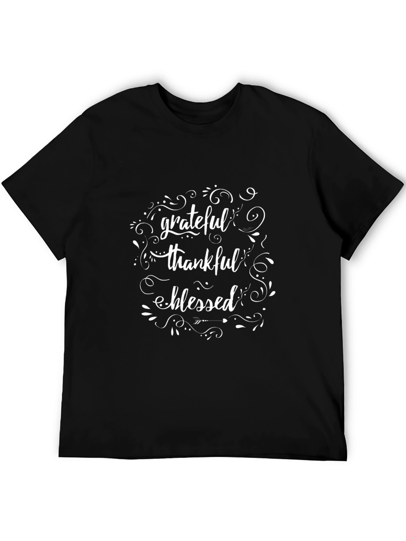 Grateful Thankful Blessed Black Tee