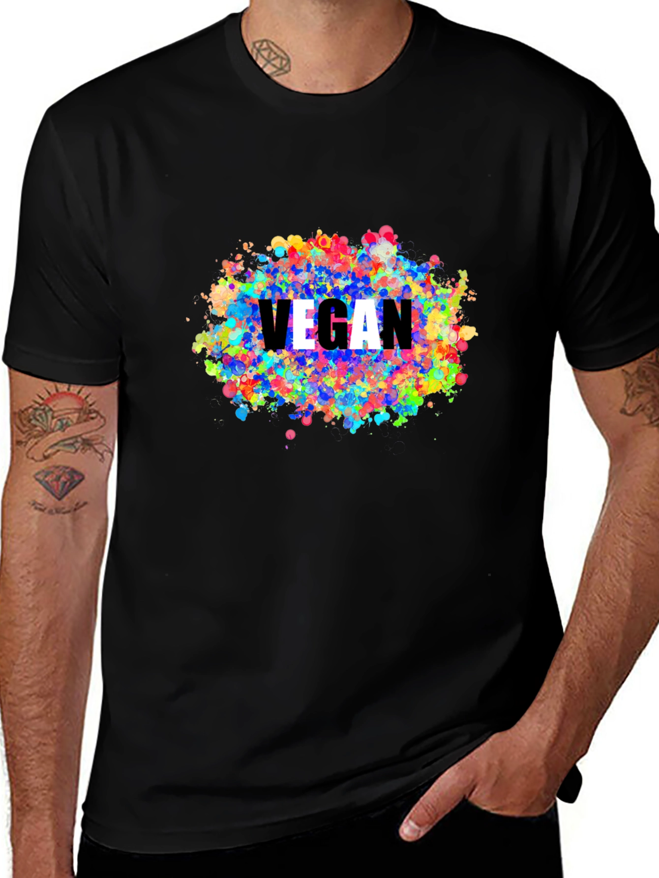 Vegan Colorful Splatter T-Shirt