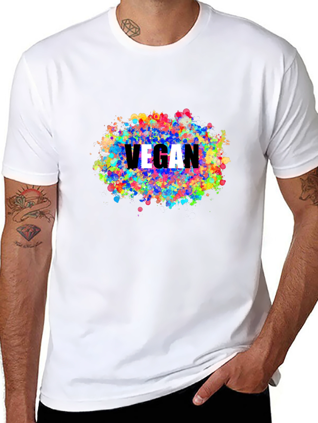 Vegan Colorful Splatter T-Shirt