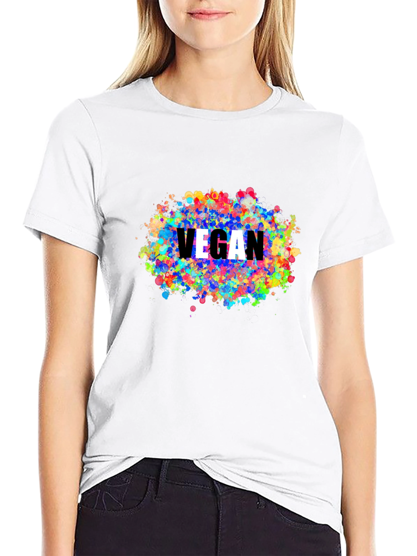 Vegan Colorful Splatter T-Shirt