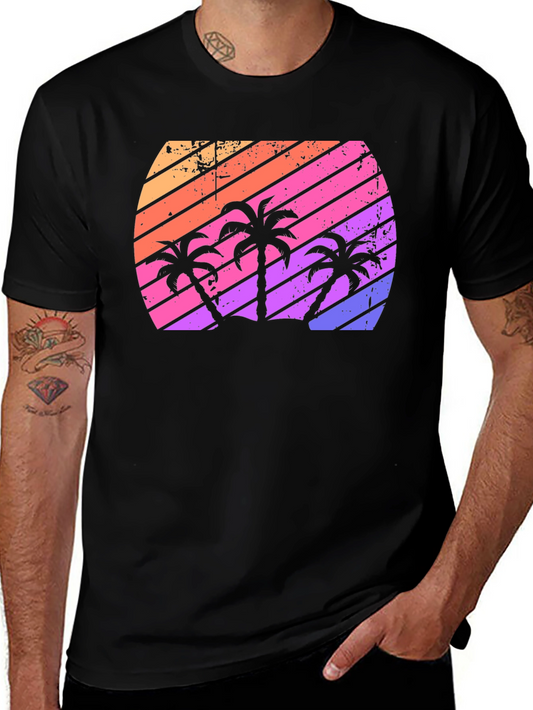 Retro Sunset Palm Tree T-Shirt