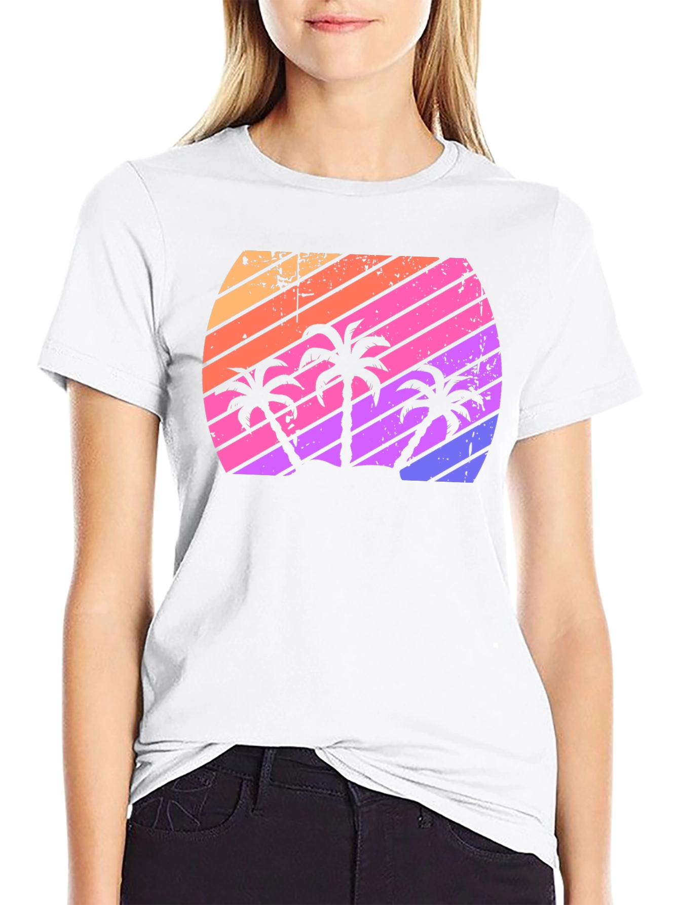 Retro Sunset Palm Tree T-Shirt