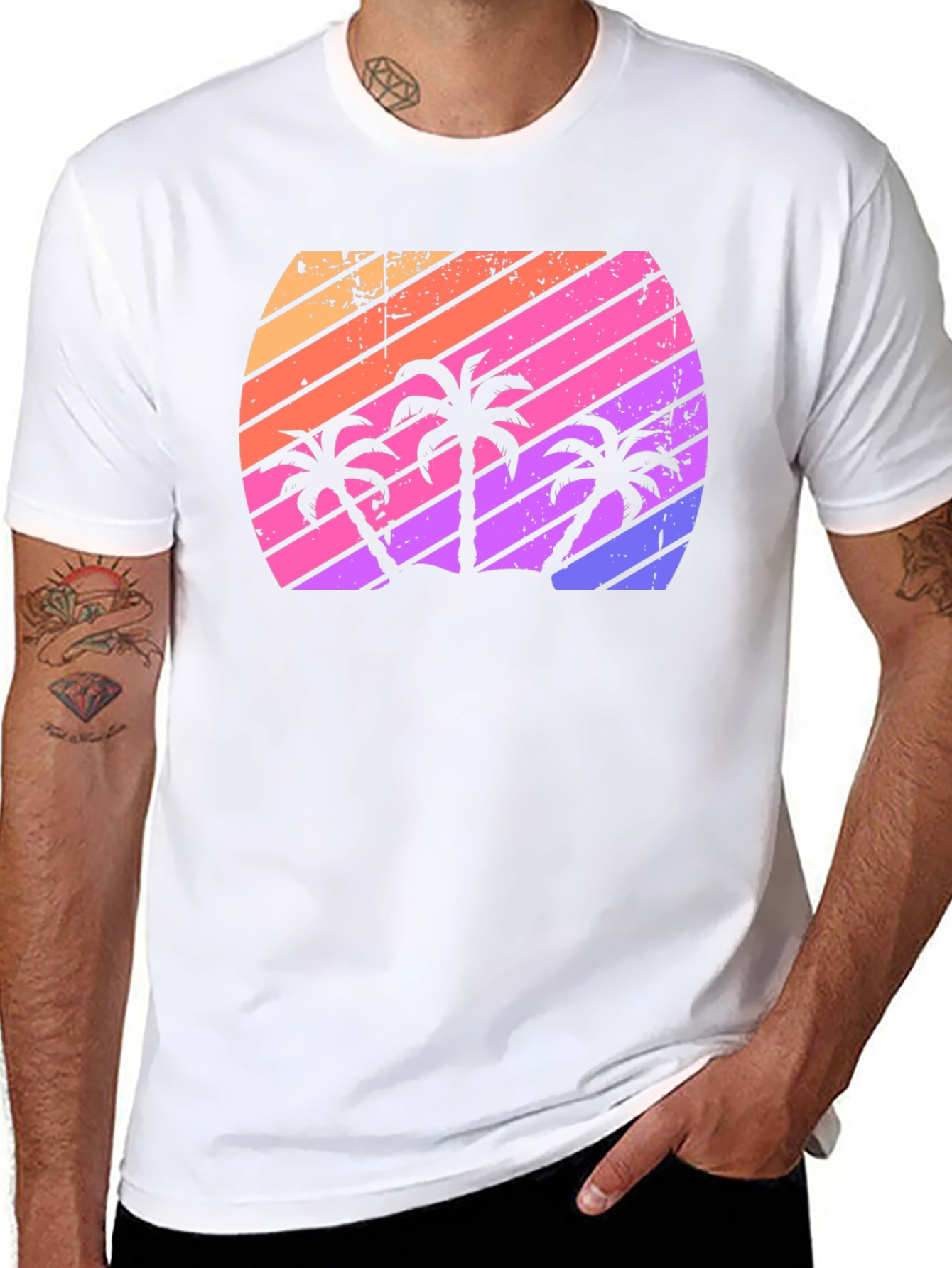 Retro Sunset Palm Tree T-Shirt