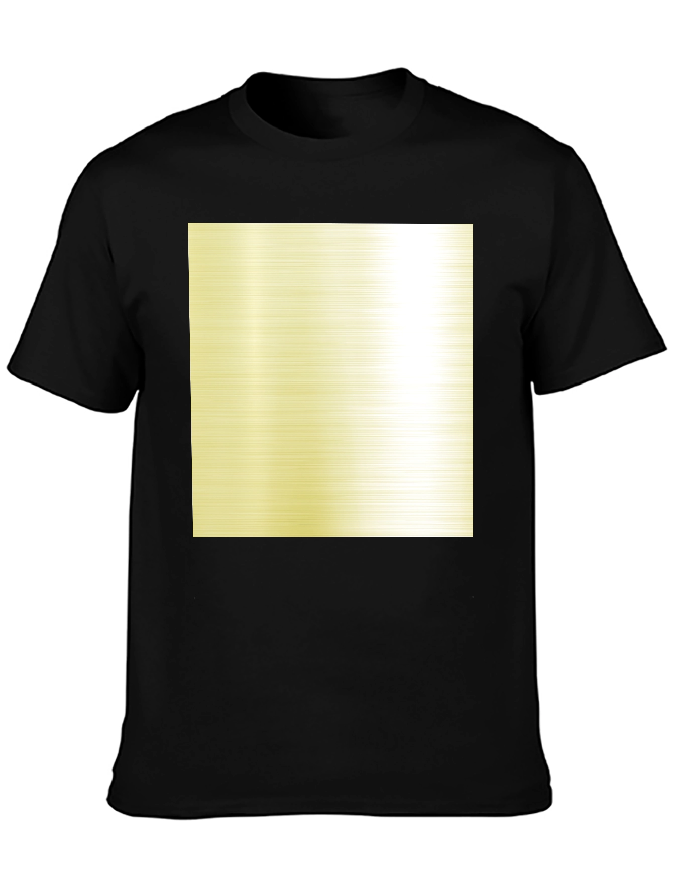 Black T-Shirt with Metallic Gold Square