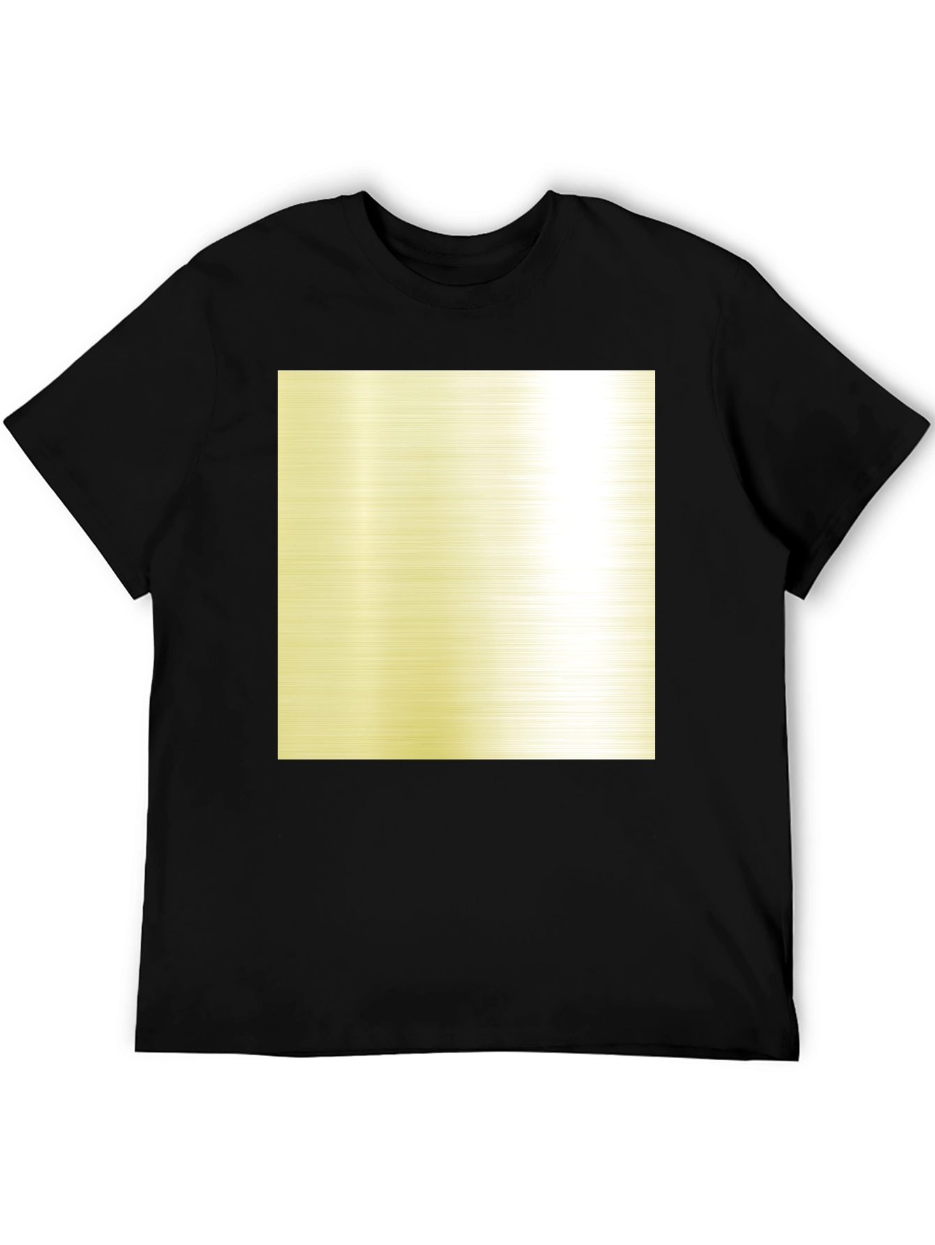 Black T-Shirt with Metallic Gold Square