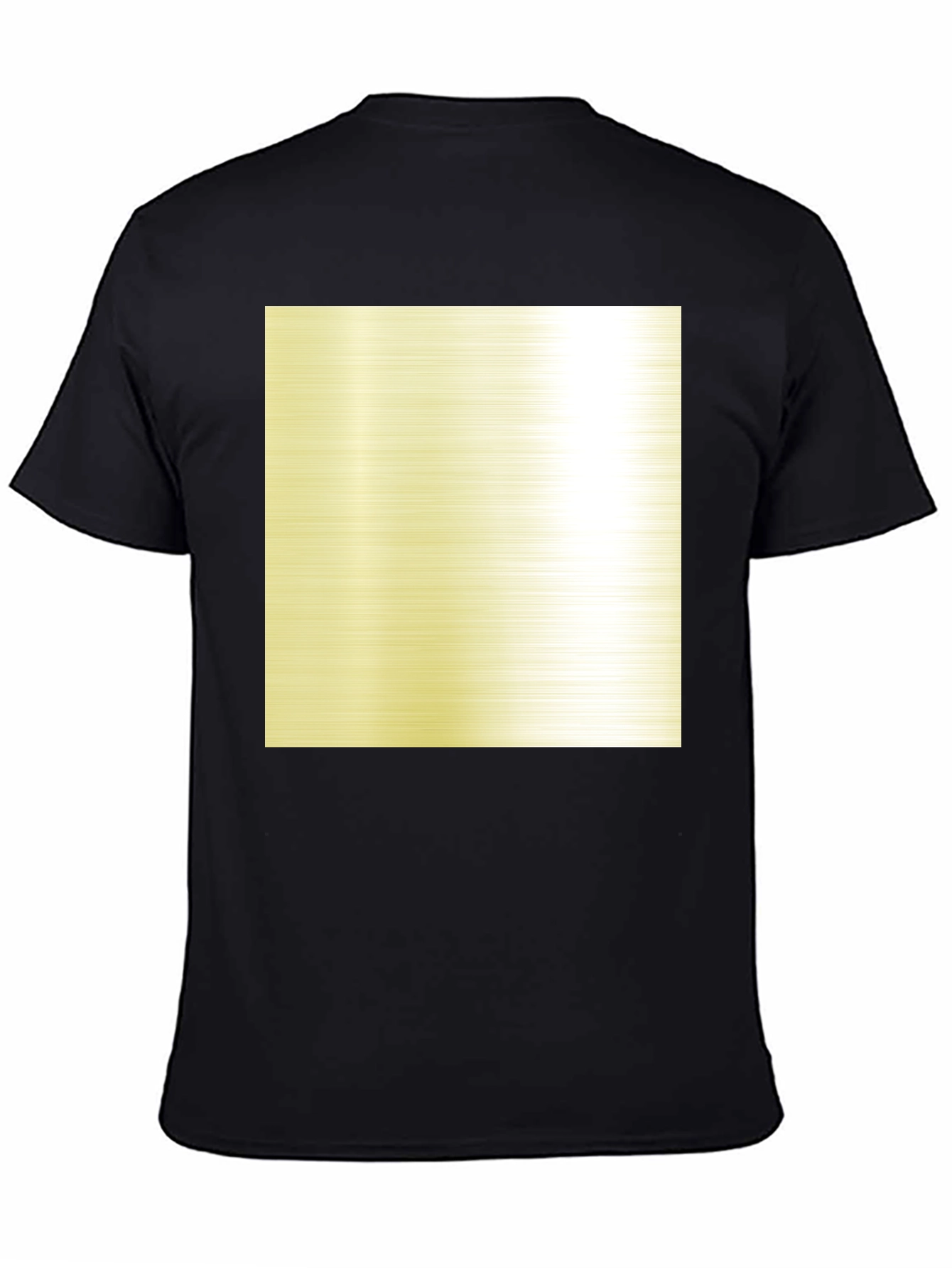 Black T-Shirt with Metallic Gold Square