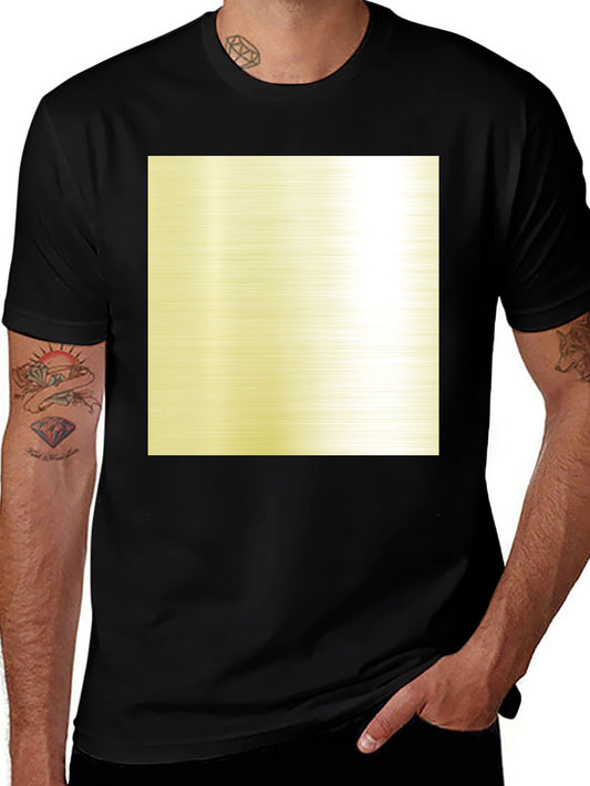 Black T-Shirt with Metallic Gold Square