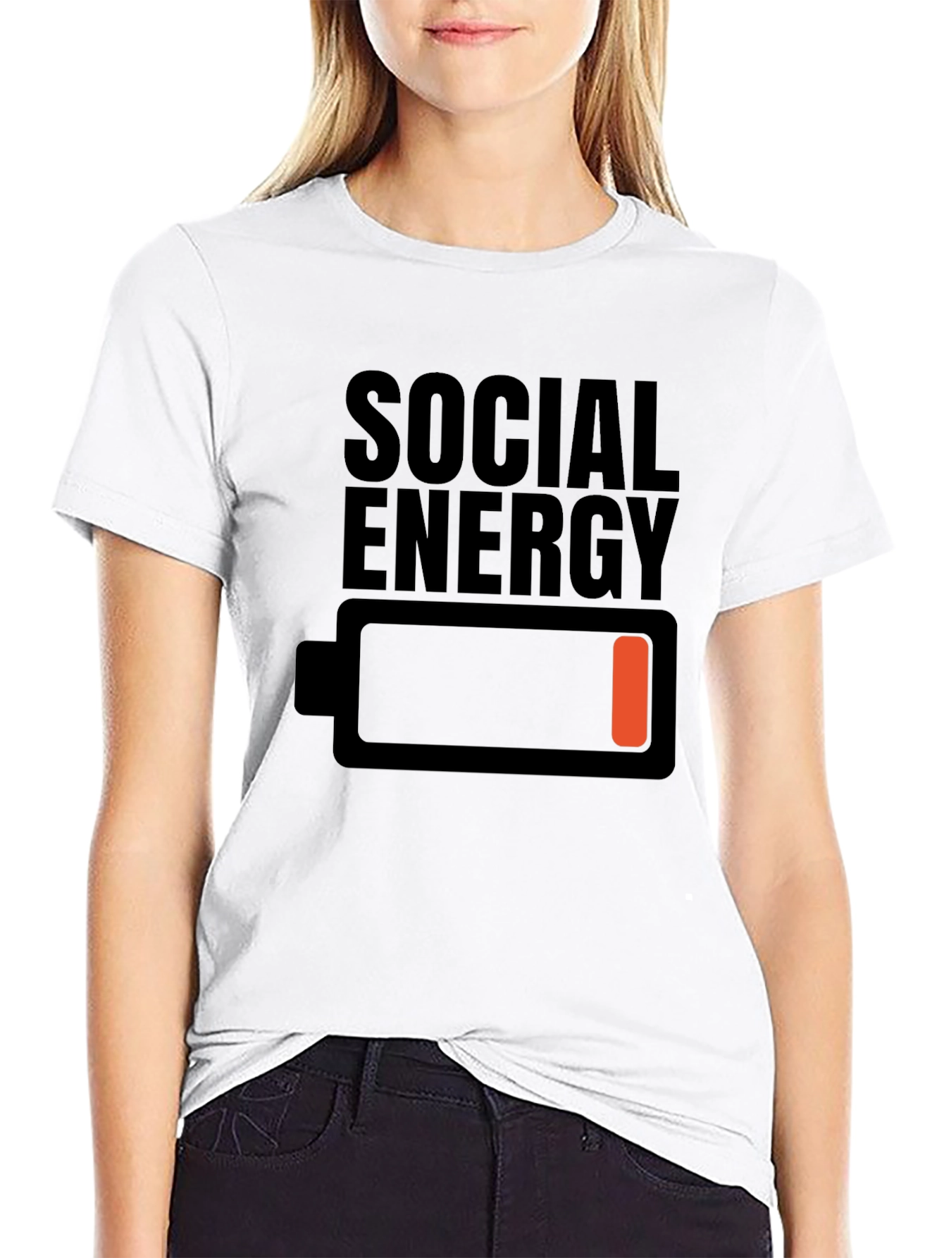 Social Energy Low Battery Graphic T-Shirt