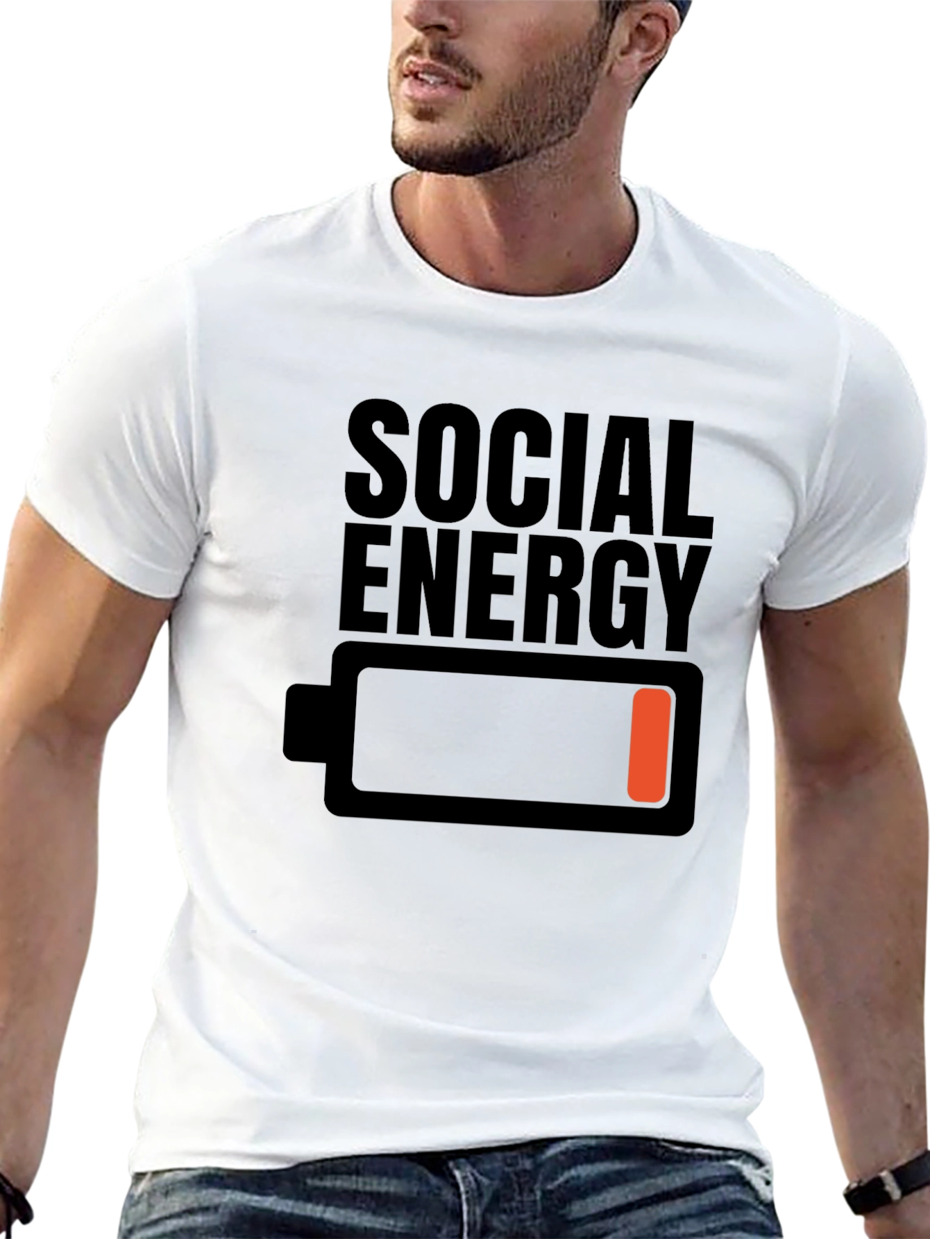 Social Energy Low Battery Graphic T-Shirt