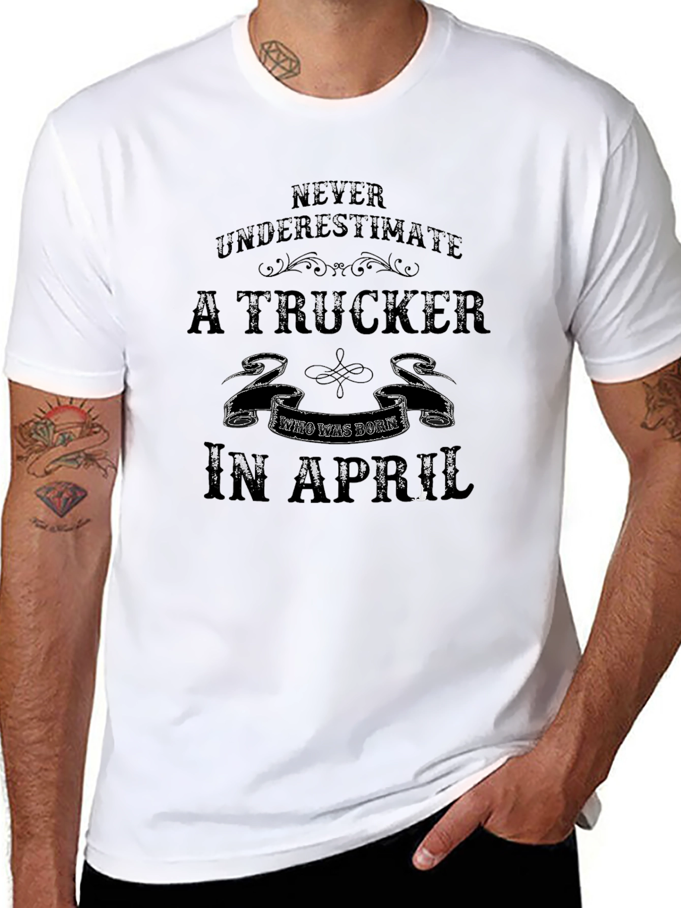 Trucker Born in April T-Shirt