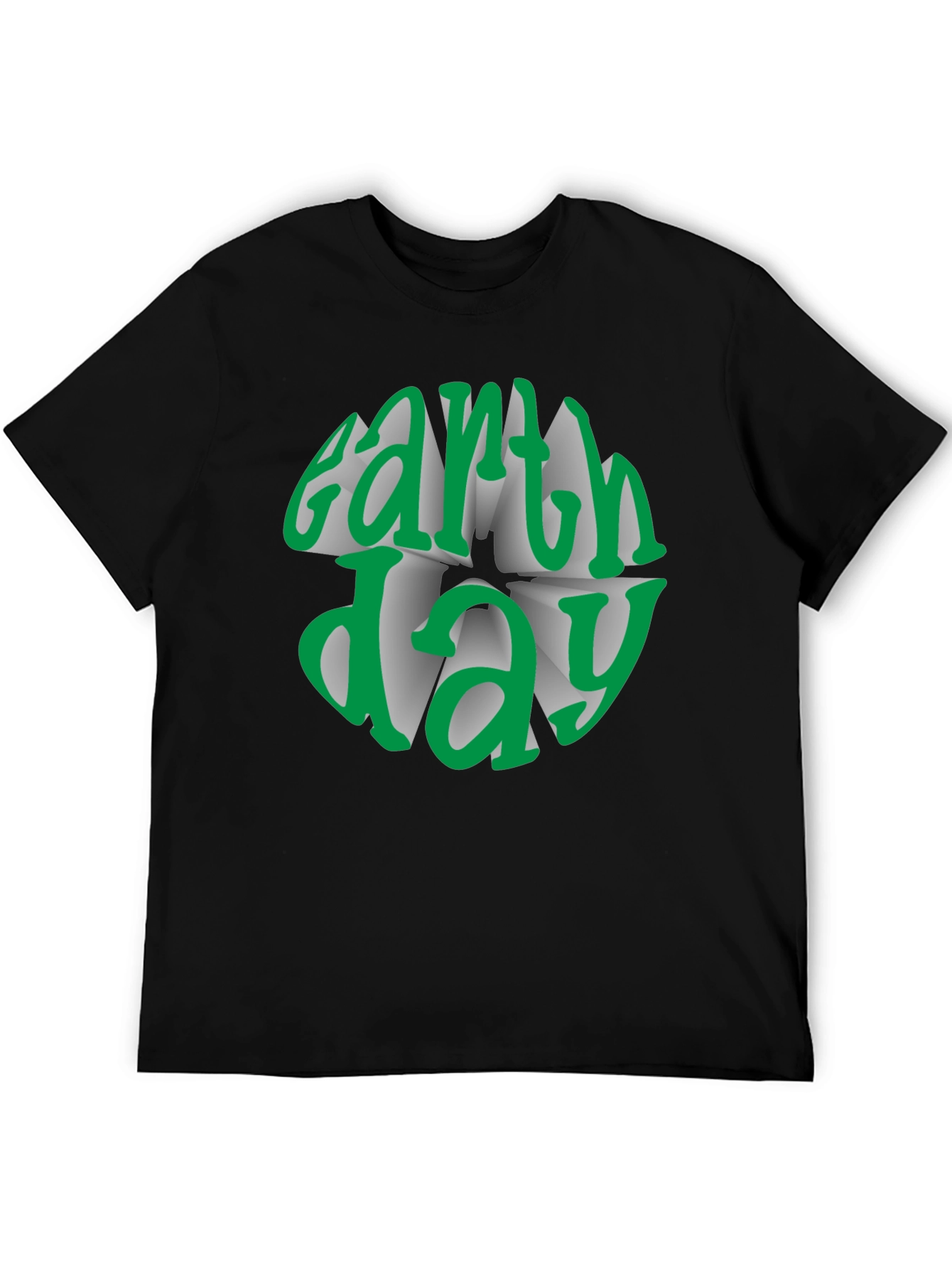 Earth Day Graphic Tee - Black Cotton T-Shirt