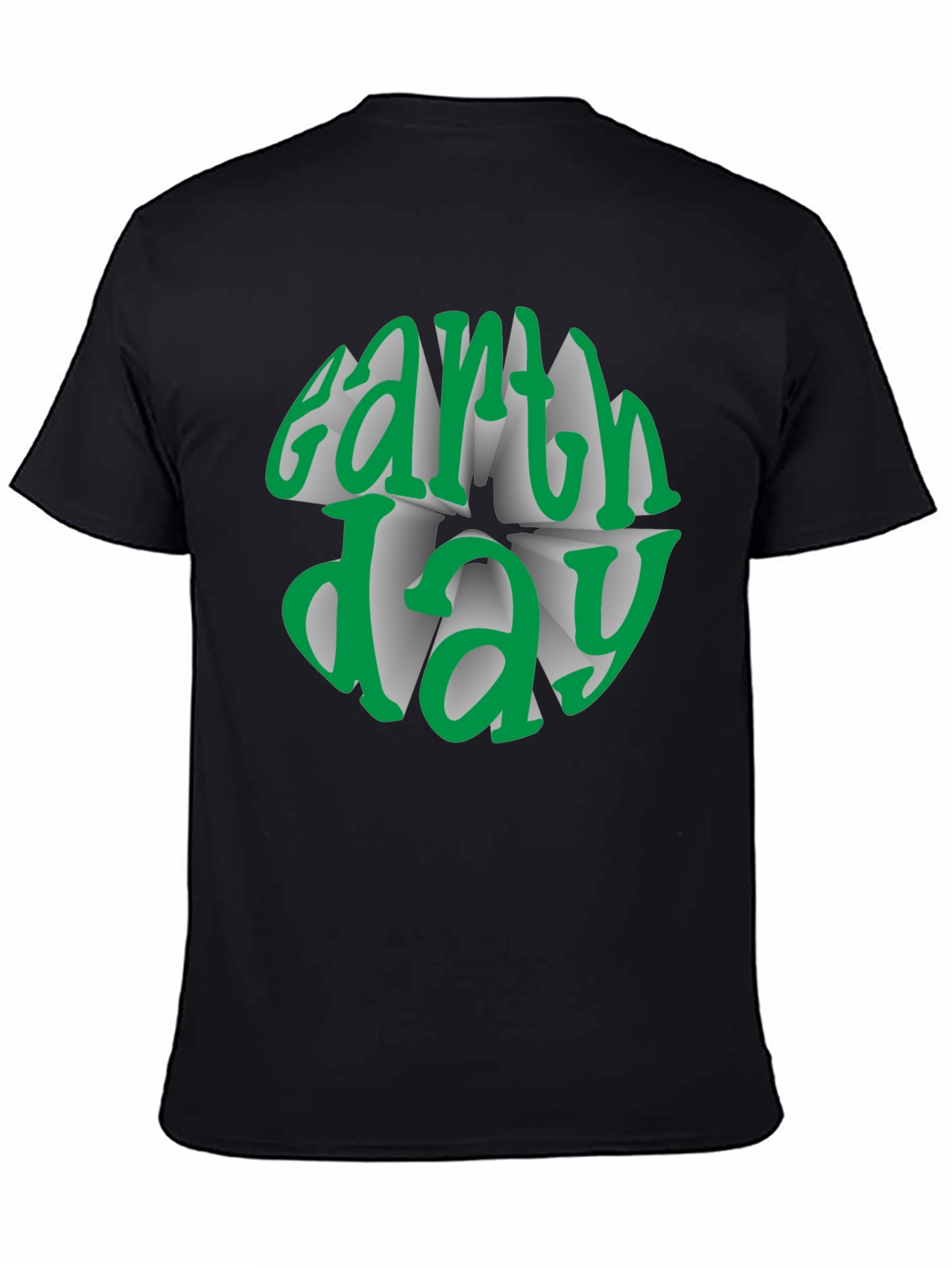 Earth Day Graphic Tee - Black Cotton T-Shirt