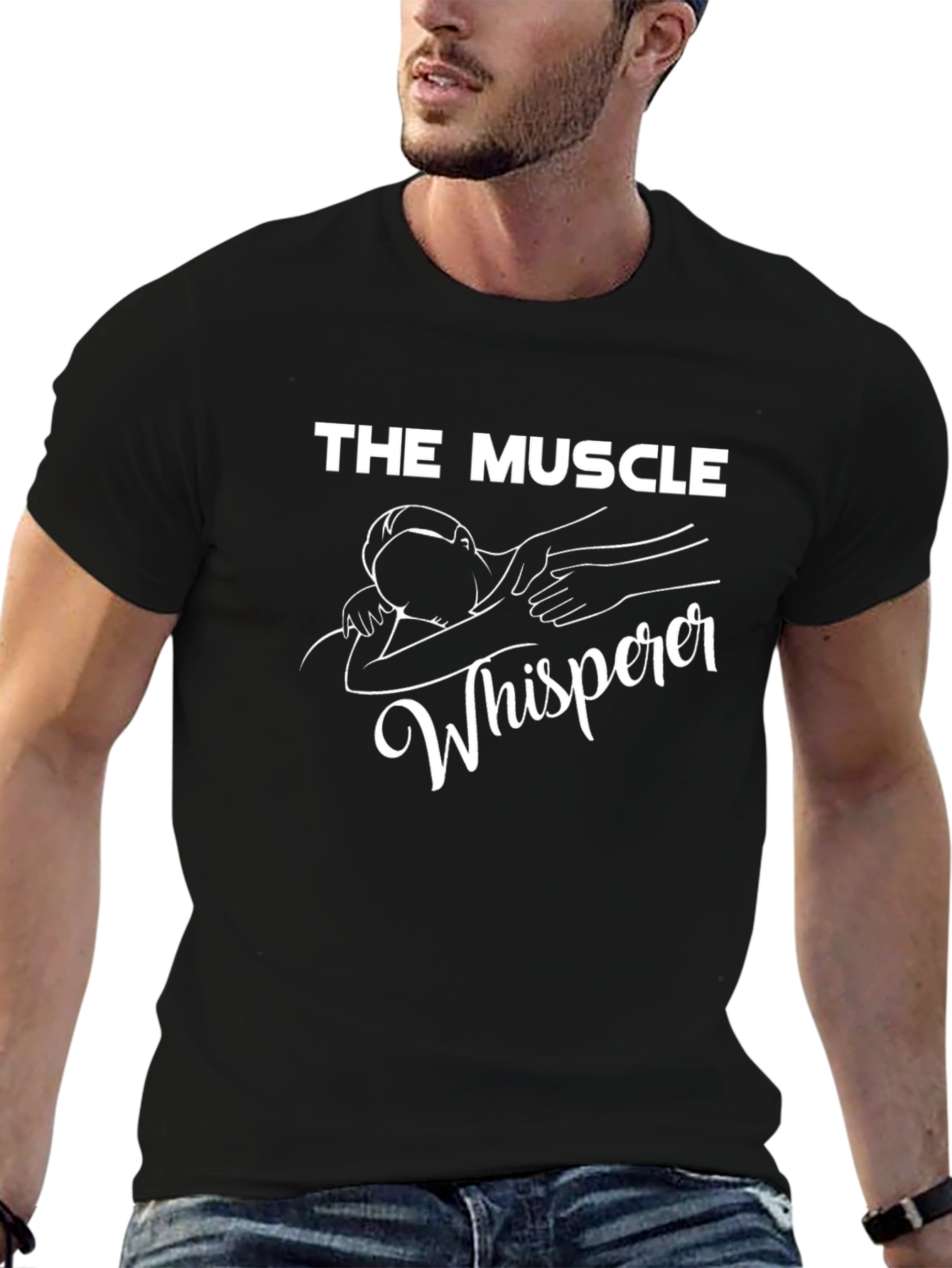 The Muscle Whisperer Black Graphic Tee