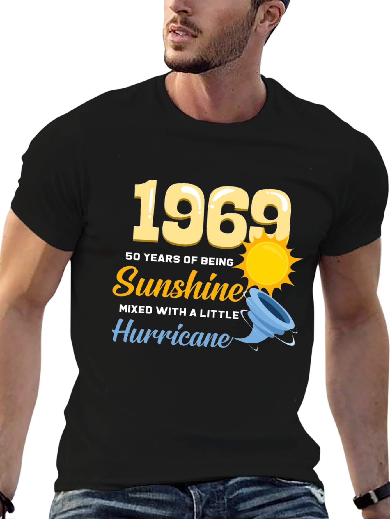 1969 50 Years of Sunshine Mens Black T-Shirt