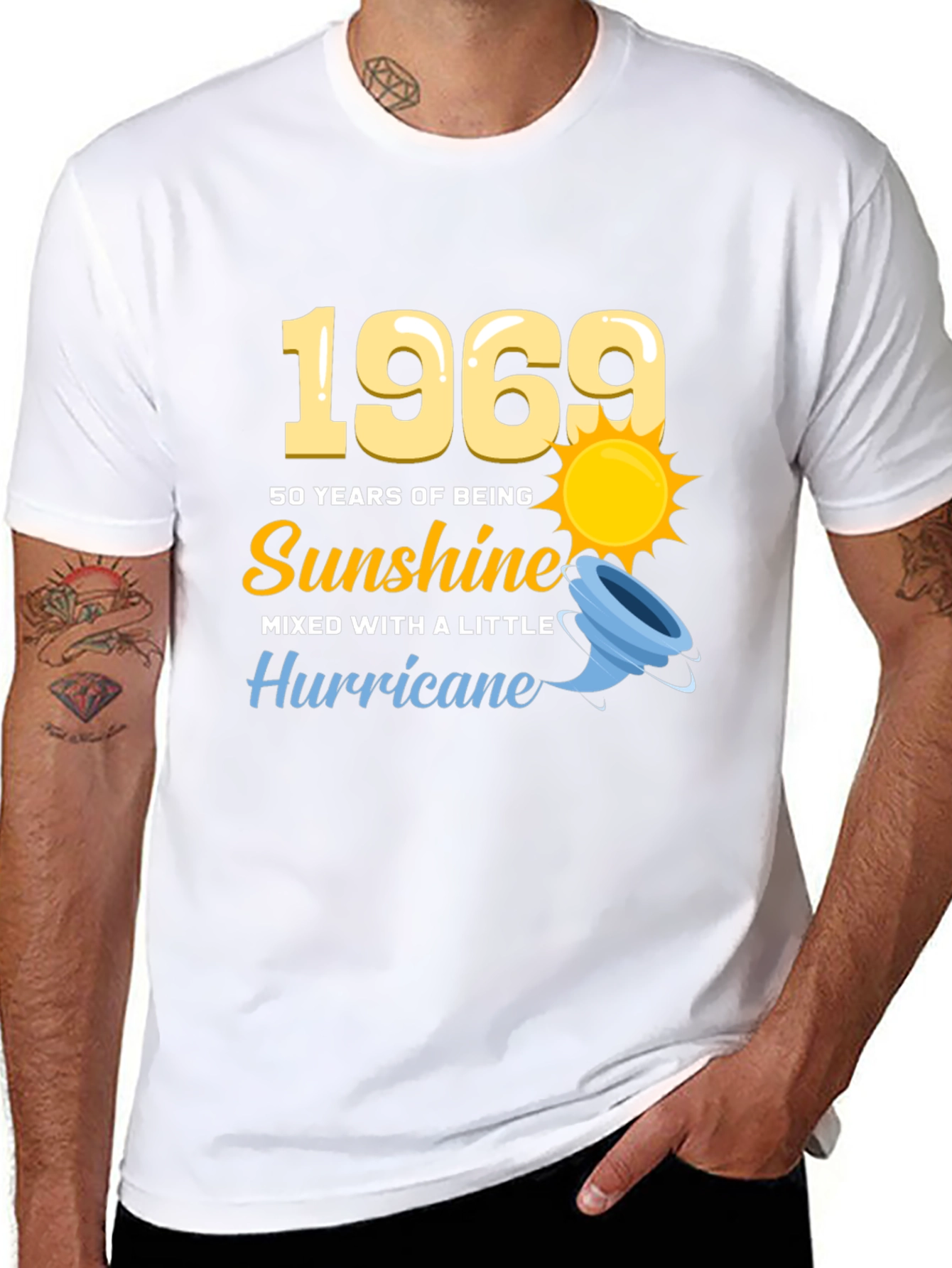 1969 50 Years of Sunshine Mens Black T-Shirt