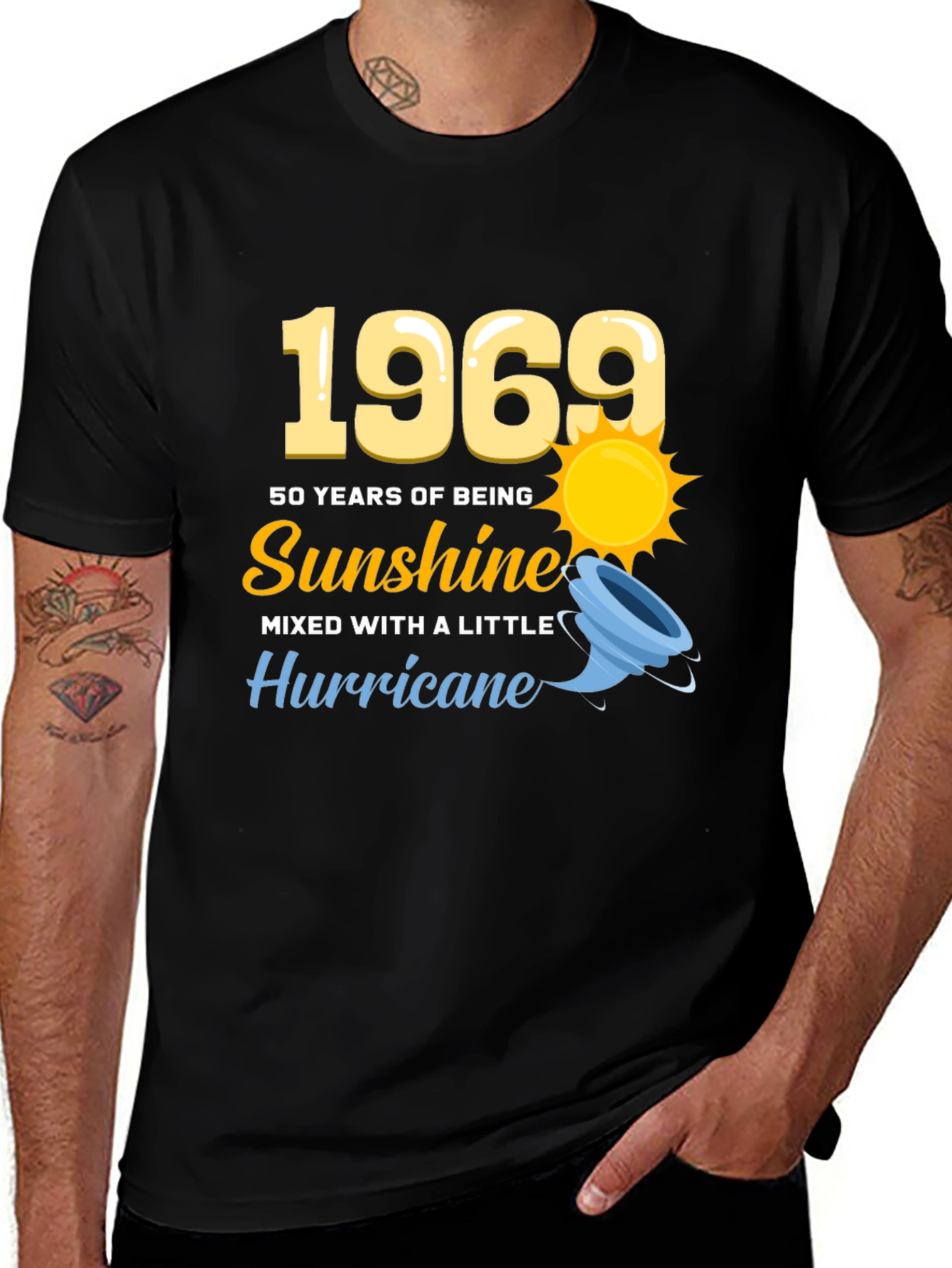 1969 50 Years of Sunshine Mens Black T-Shirt