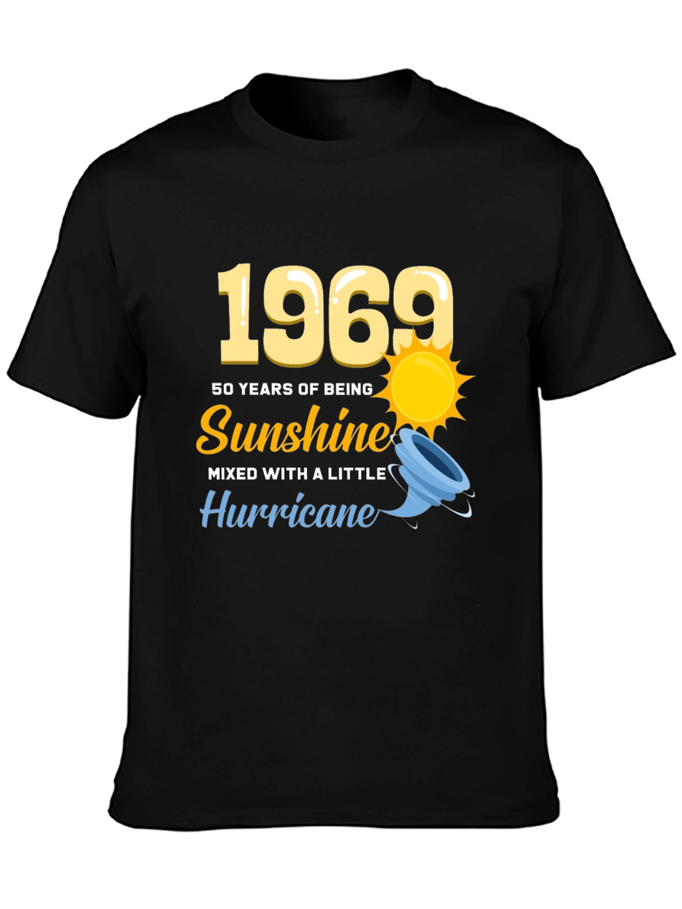 1969 50 Years of Sunshine Mens Black T-Shirt