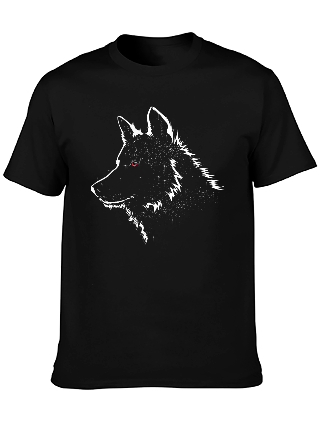 Wolf Graphic T-Shirt - Black Crew Neck Tee
