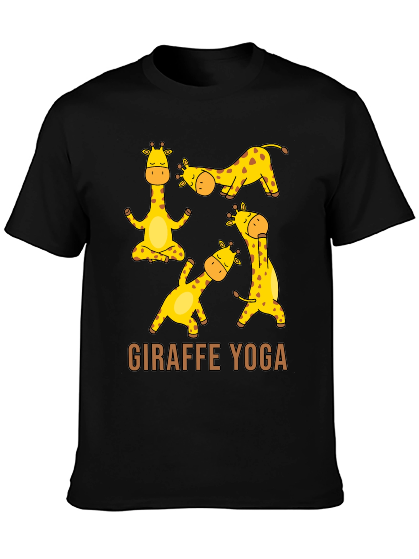 Giraffe Yoga Graphic T-Shirt - Unisex Black Tee