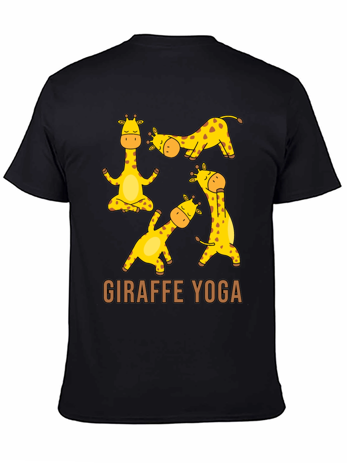Giraffe Yoga Graphic T-Shirt - Unisex Black Tee