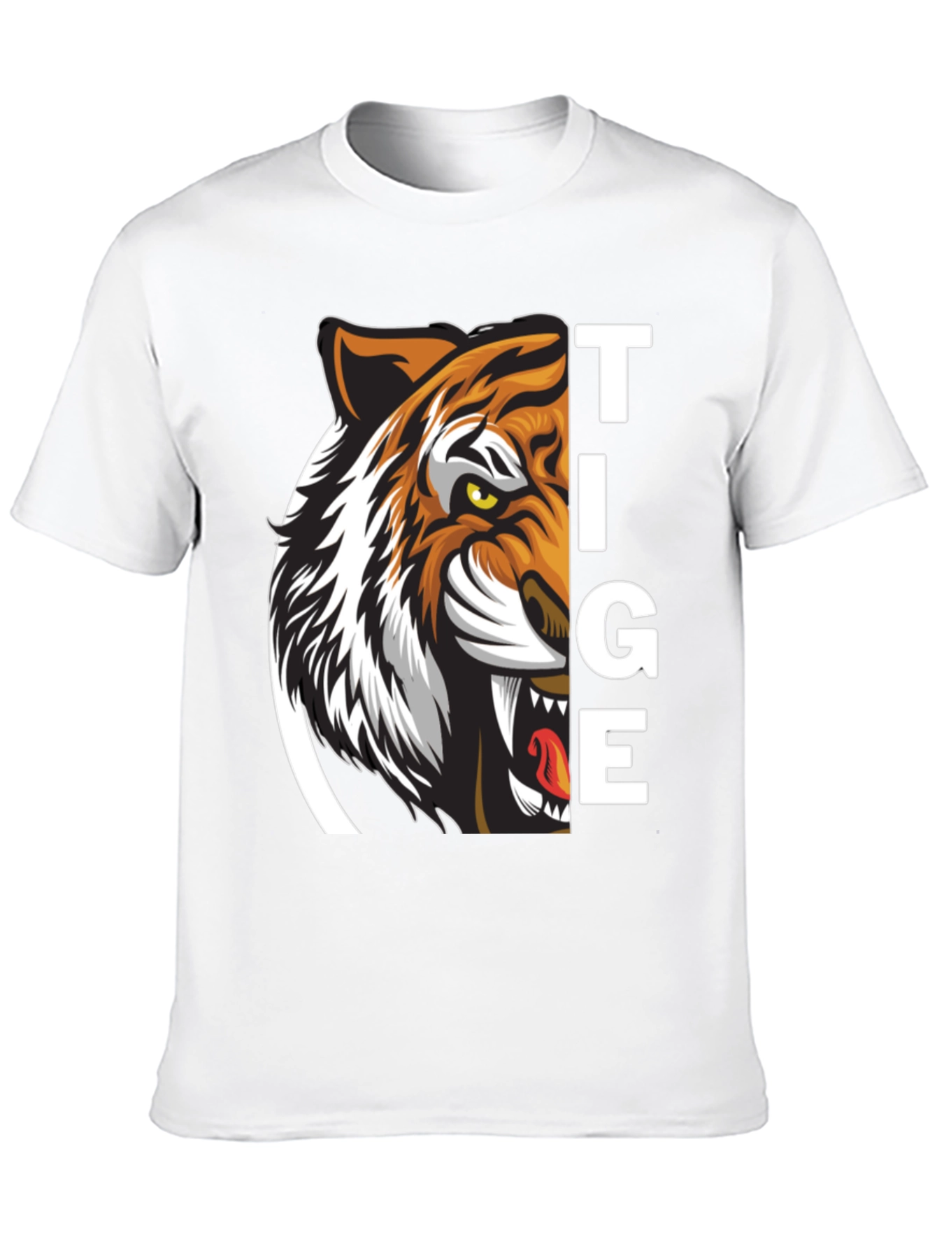 Tiger Graphic Print Black T-Shirt for Men