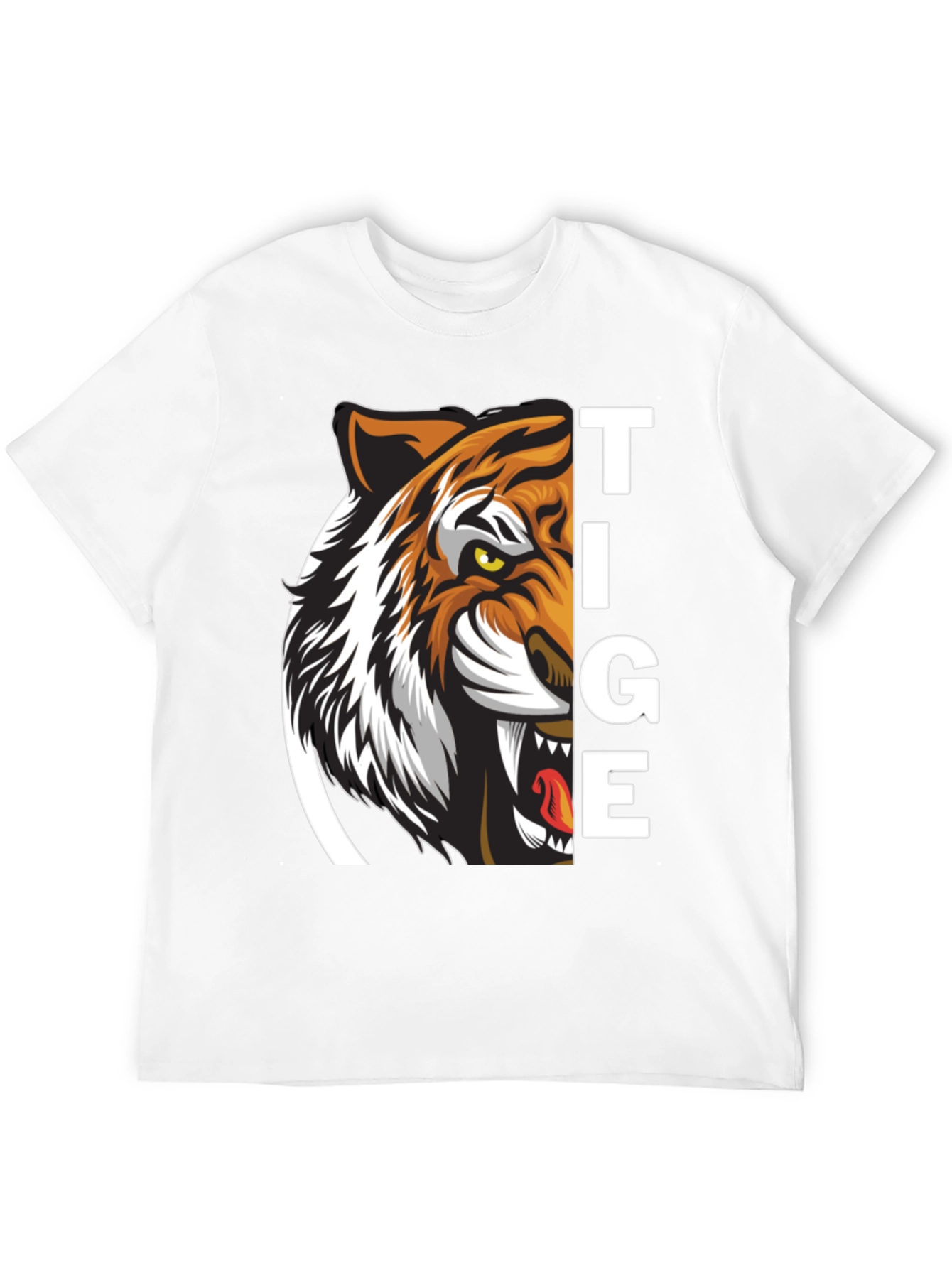 Tiger Graphic Print Black T-Shirt for Men
