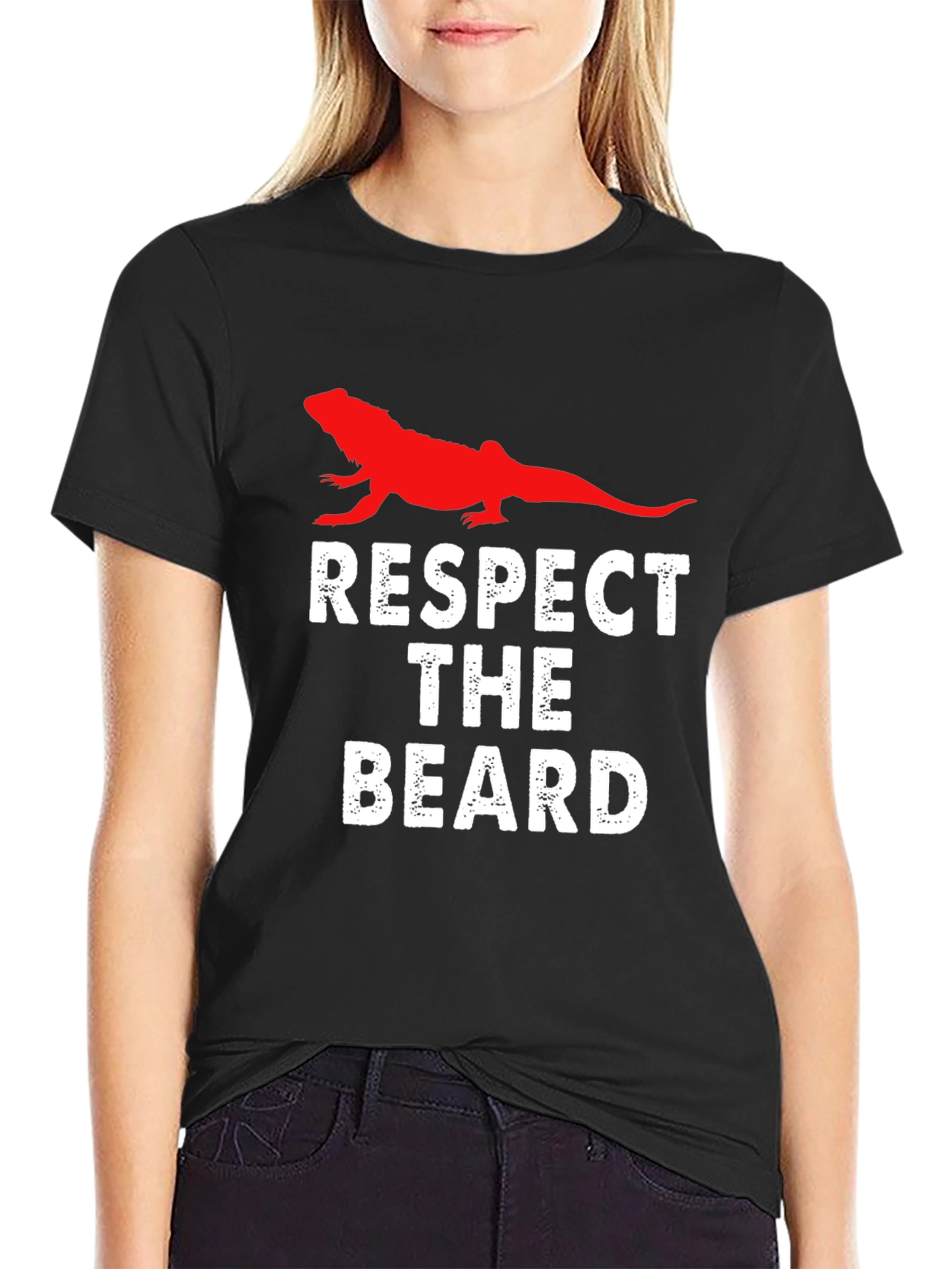 Respect The Beard Lizard Graphic Tee