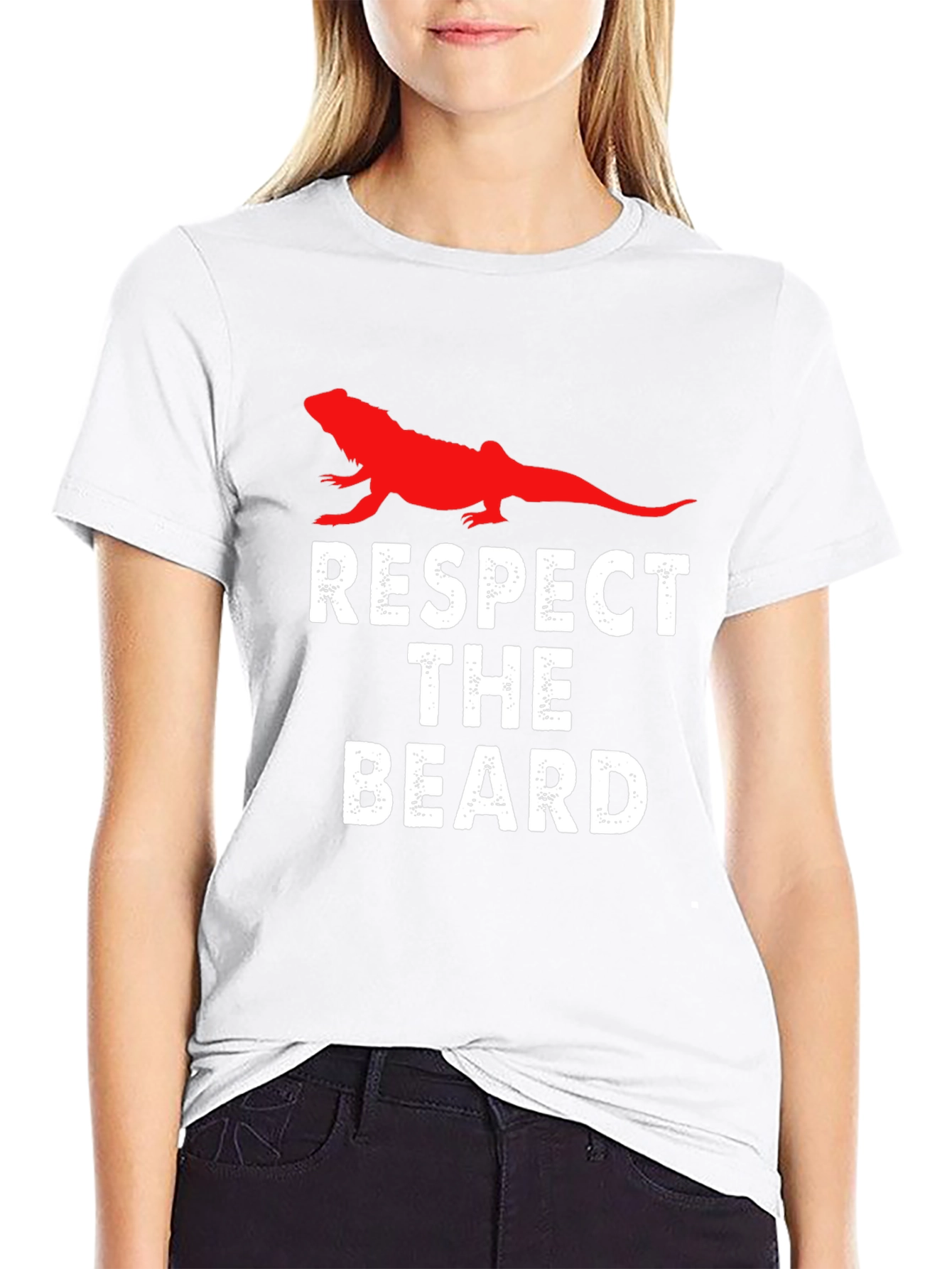 Respect The Beard Lizard Graphic Tee