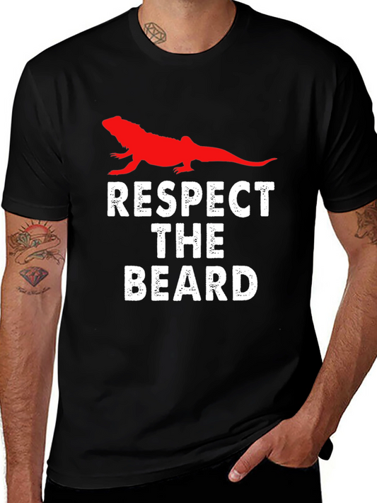 Respect The Beard Lizard Graphic Tee