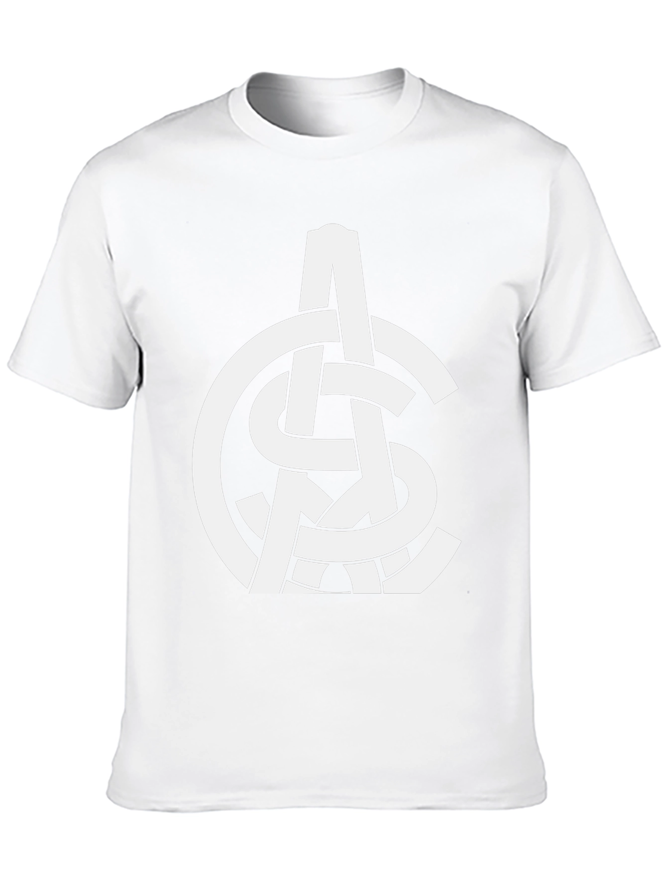 Abstract White Logo Print Black T-Shirt