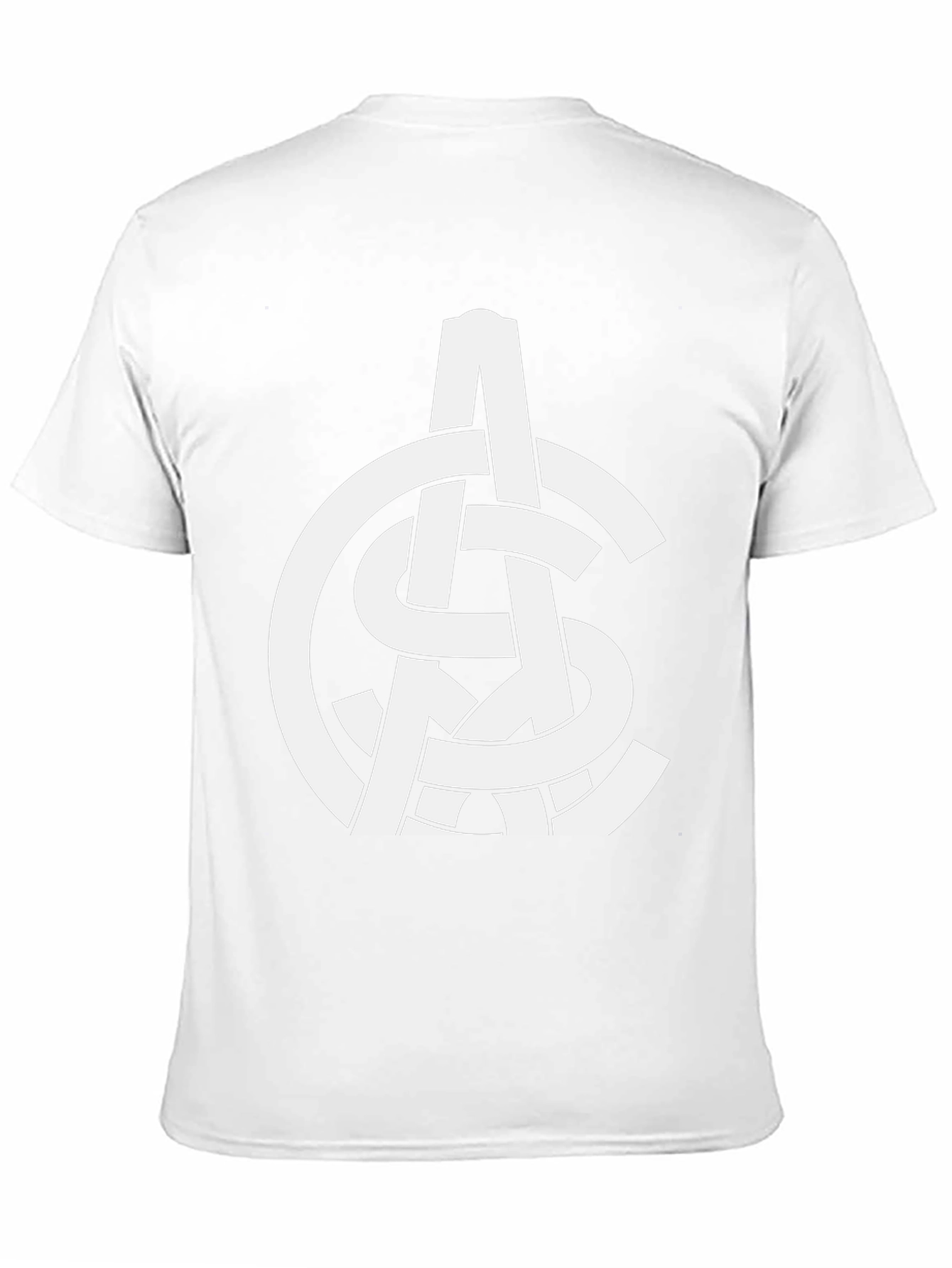 Abstract White Logo Print Black T-Shirt