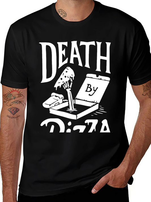 Death By Pizza Graphic Tee - Funny Foodie Shirt