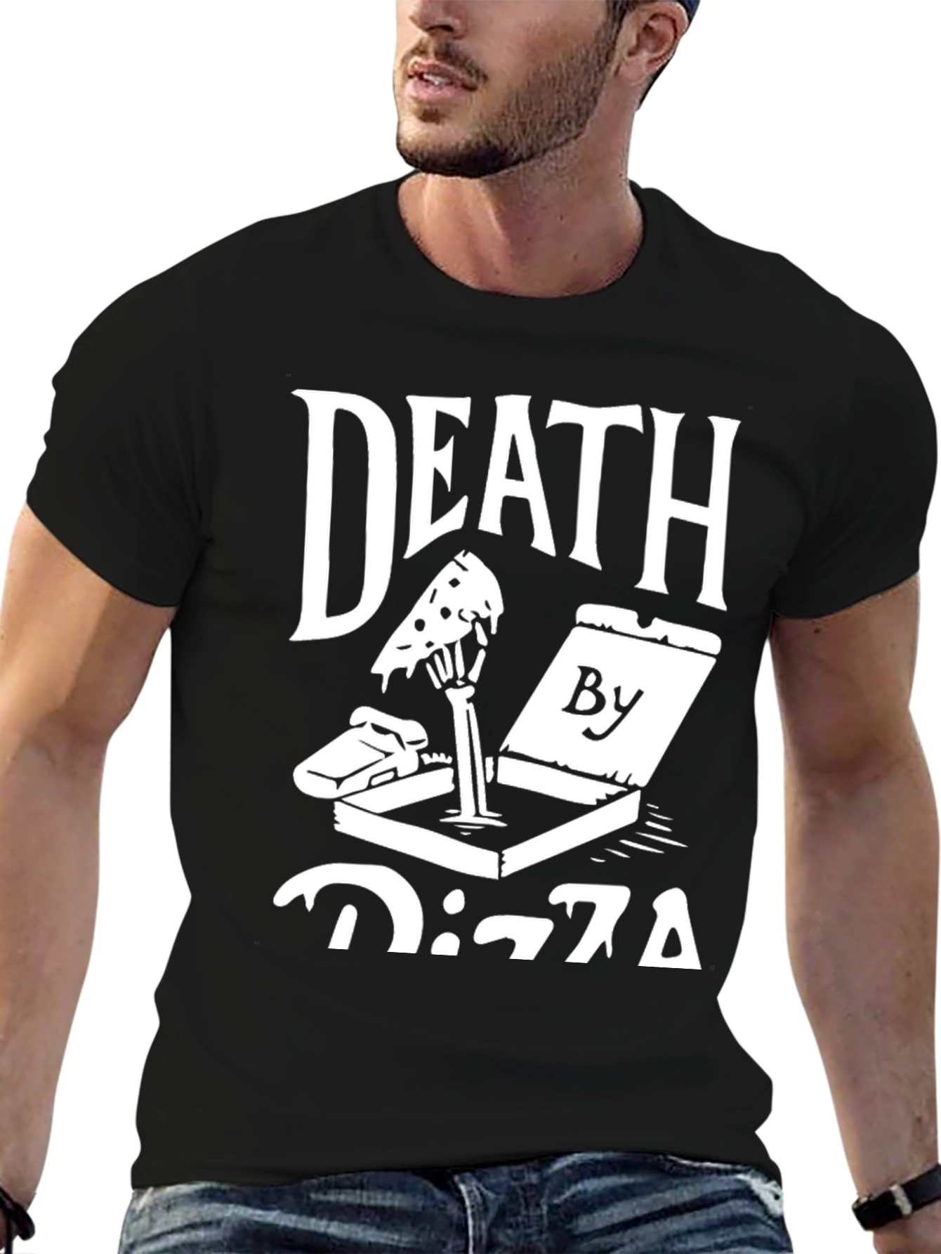Death By Pizza Graphic Tee - Funny Foodie Shirt