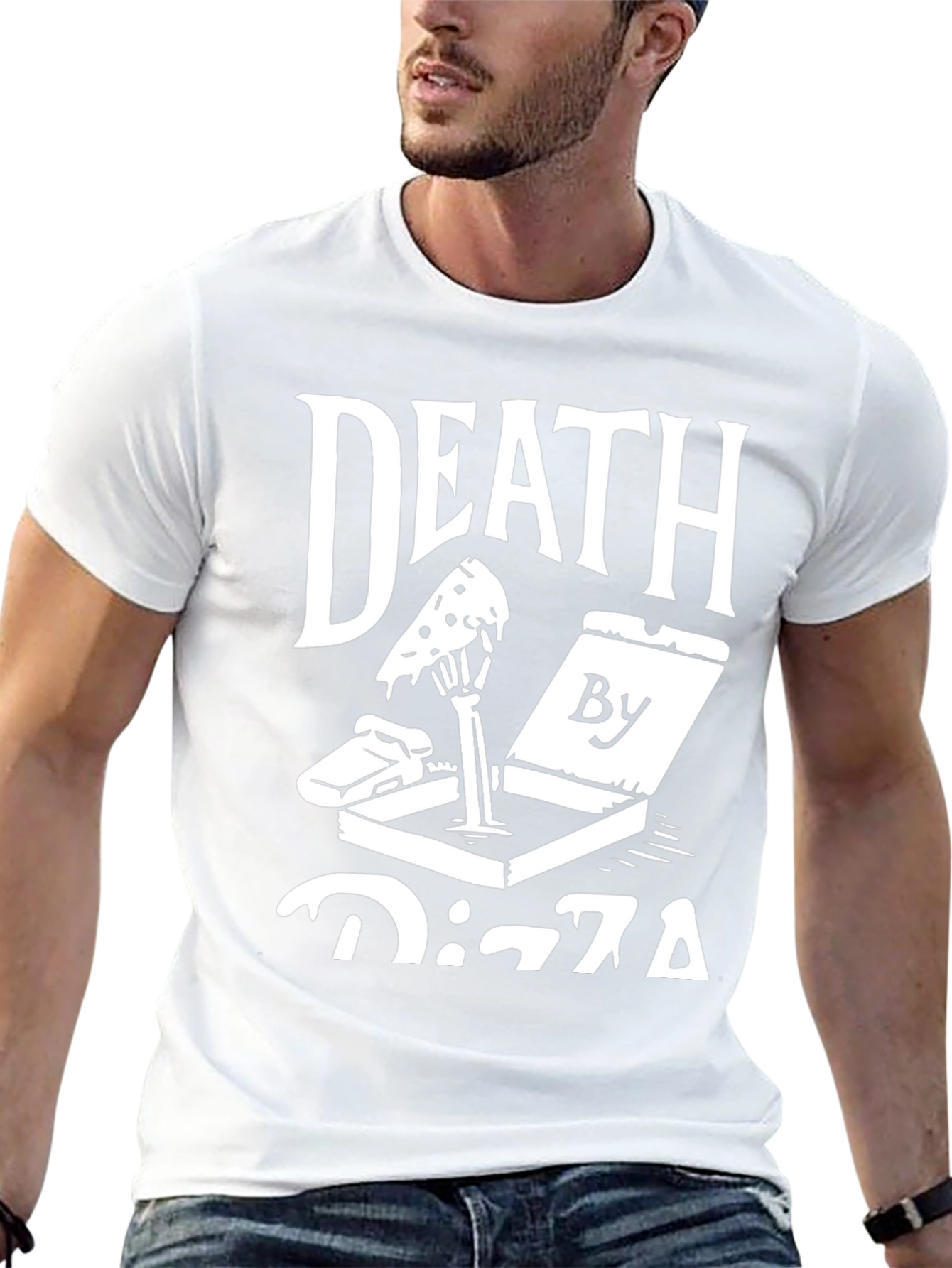 Death By Pizza Graphic Tee - Funny Foodie Shirt