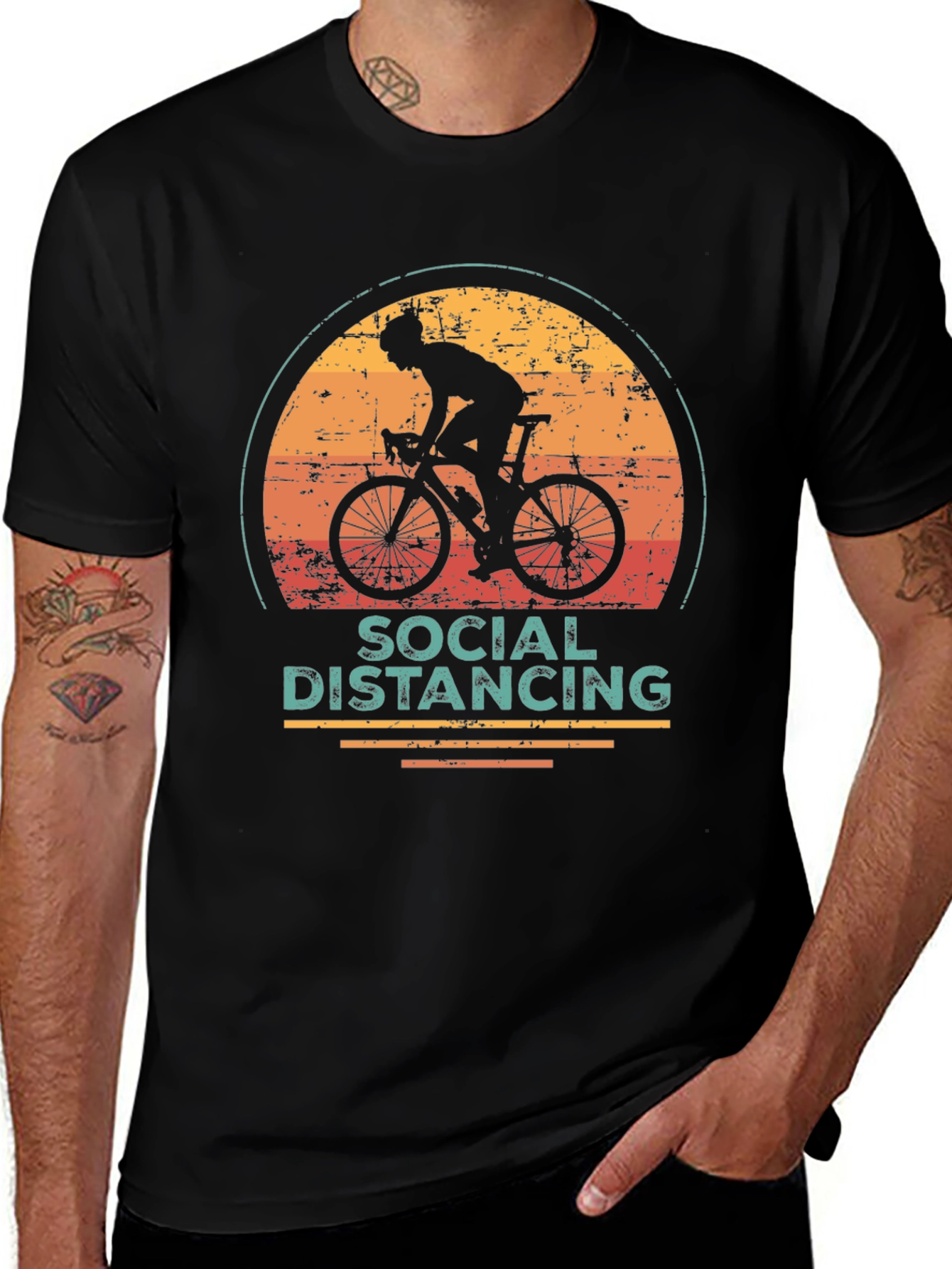 Social Distancing Cyclist Graphic Tee