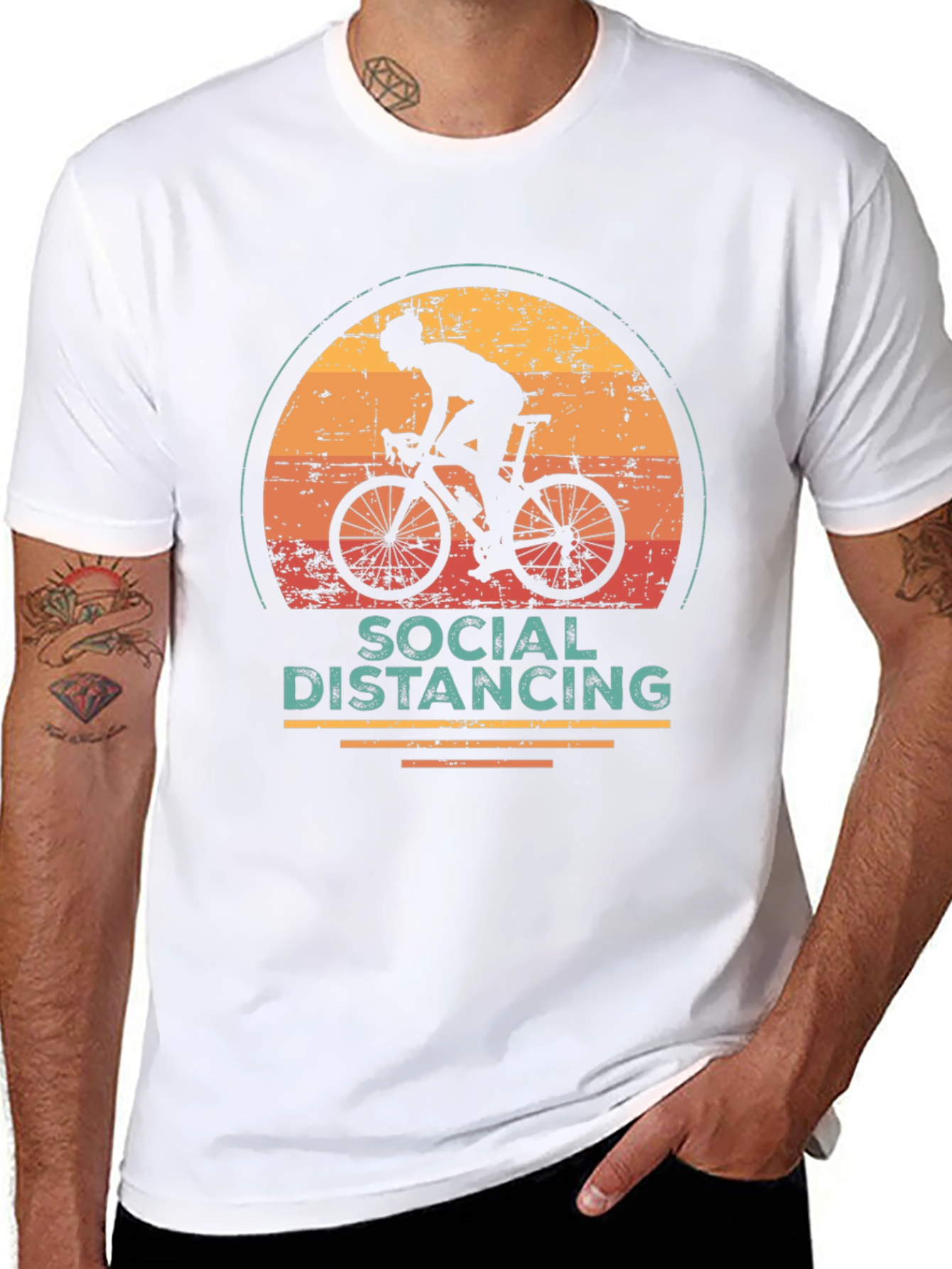 Social Distancing Cyclist Graphic Tee