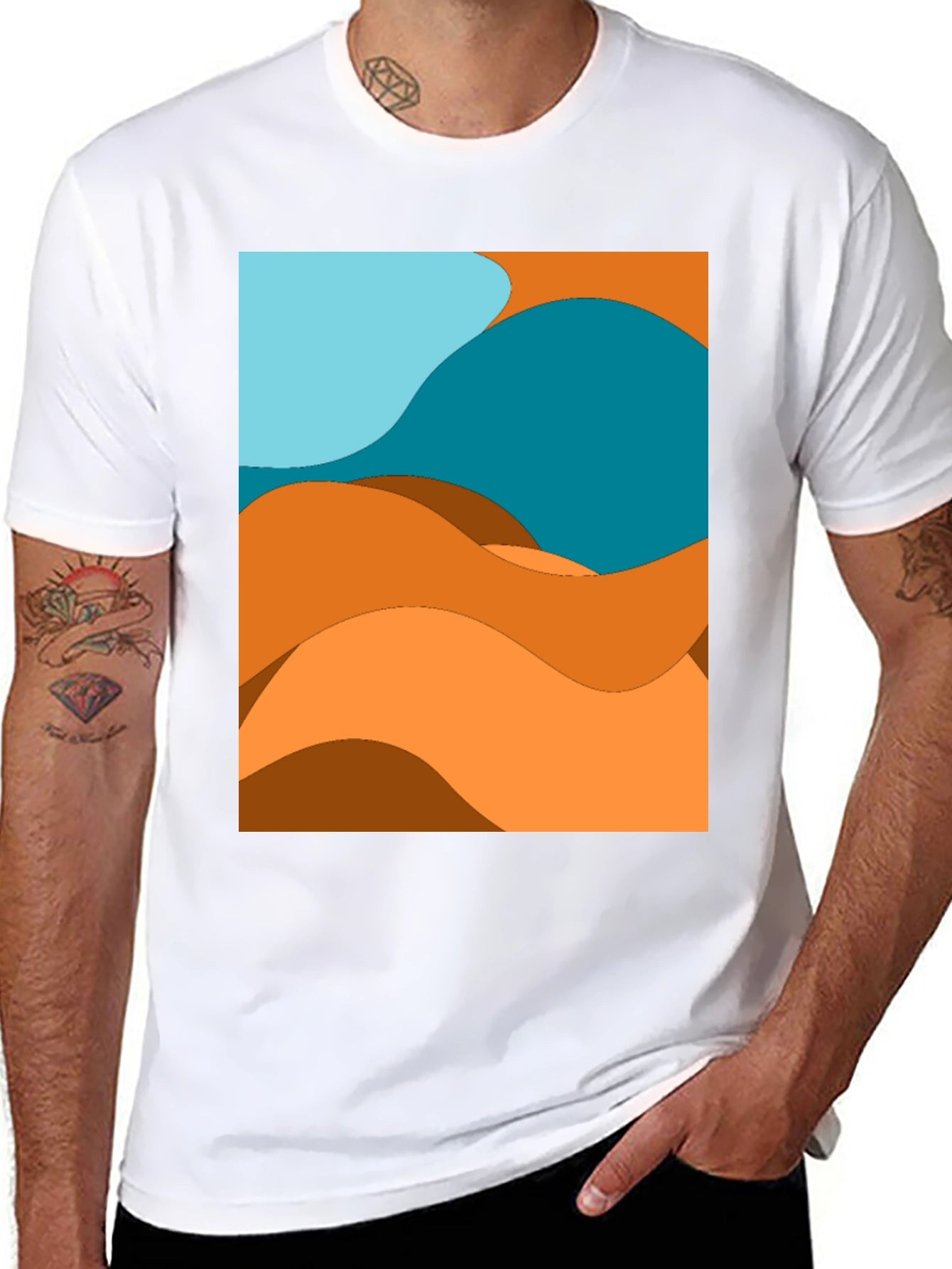 Abstract Desert Wave Graphic Tee