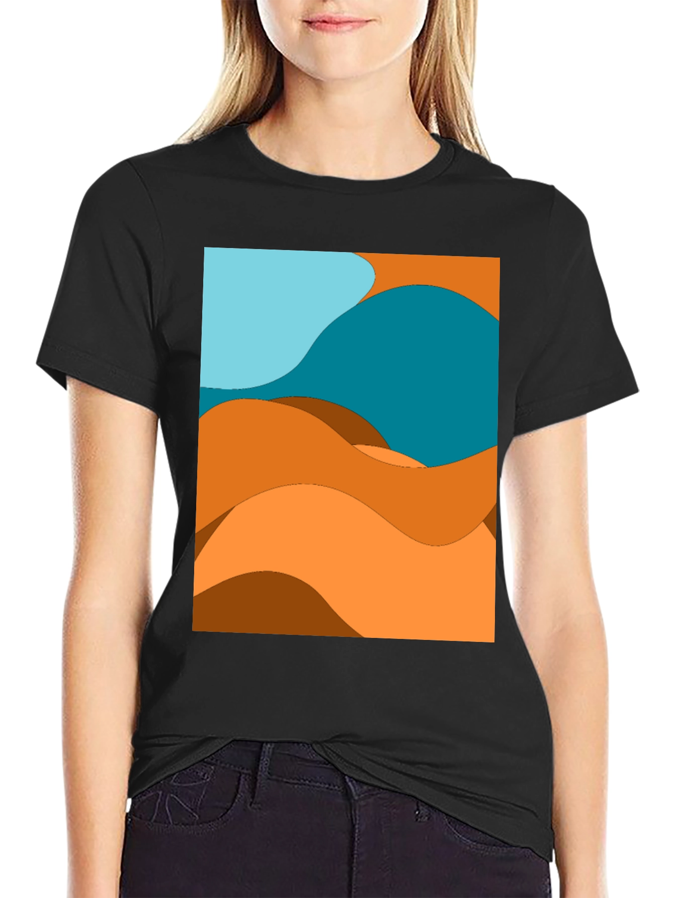 Abstract Desert Wave Graphic Tee