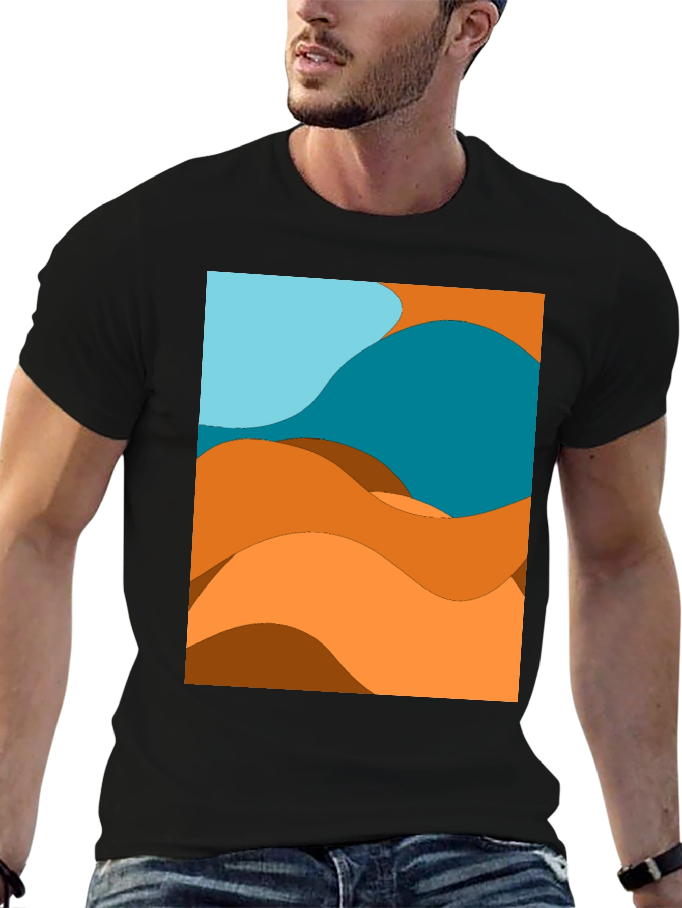 Abstract Desert Wave Graphic Tee