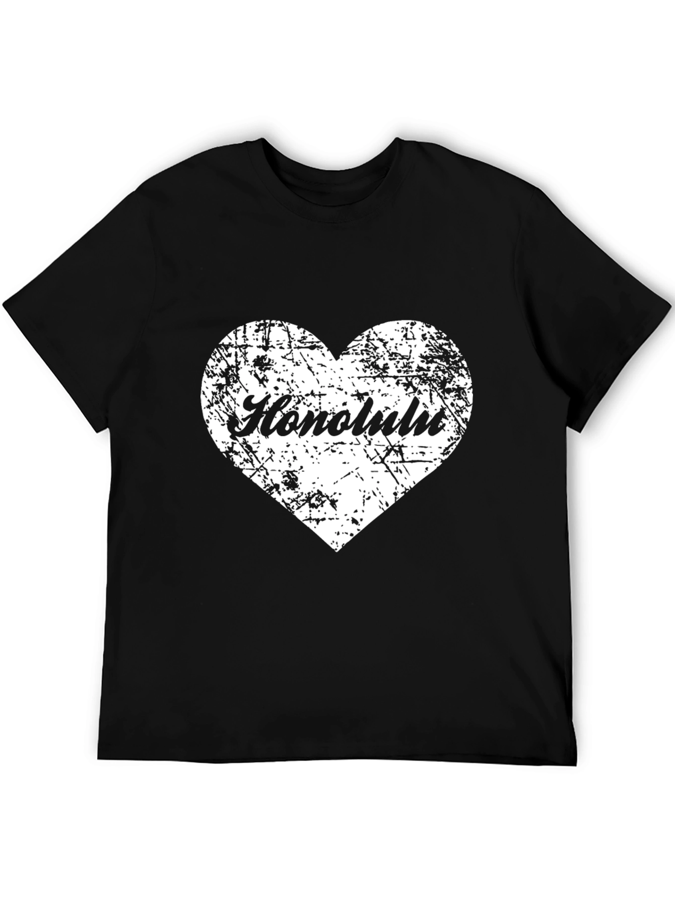 Honolulu Heart Graphic Black Tee