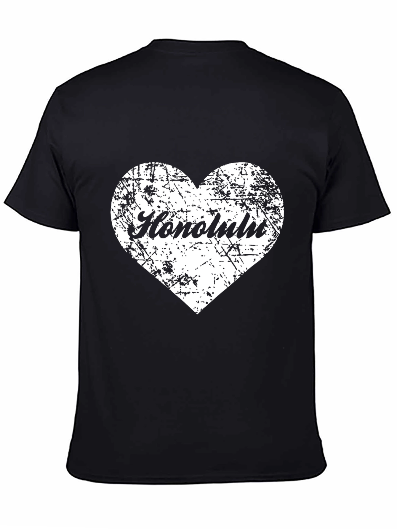 Honolulu Heart Graphic Black Tee